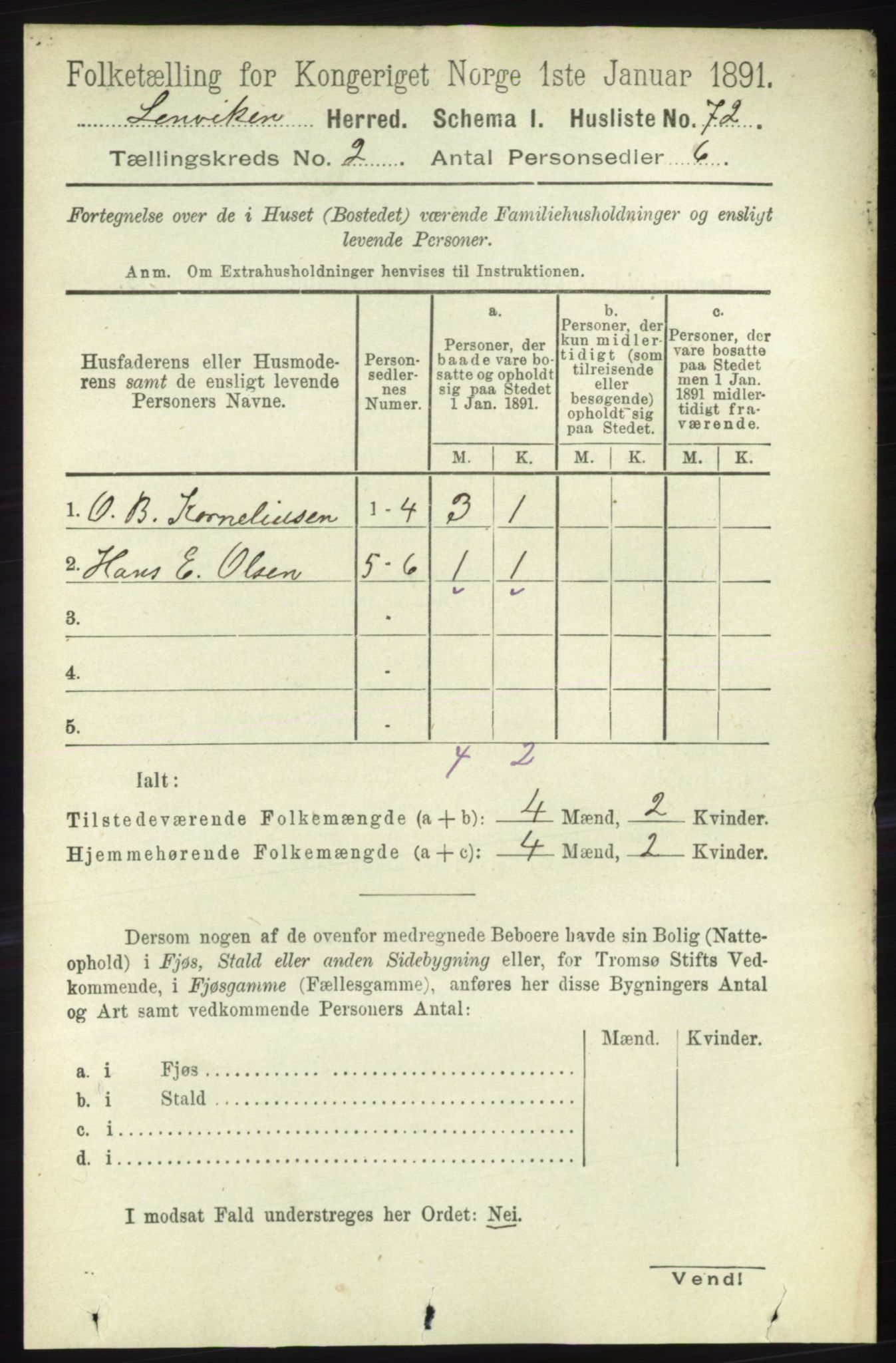 RA, 1891 census for 1931 Lenvik, 1891, p. 774