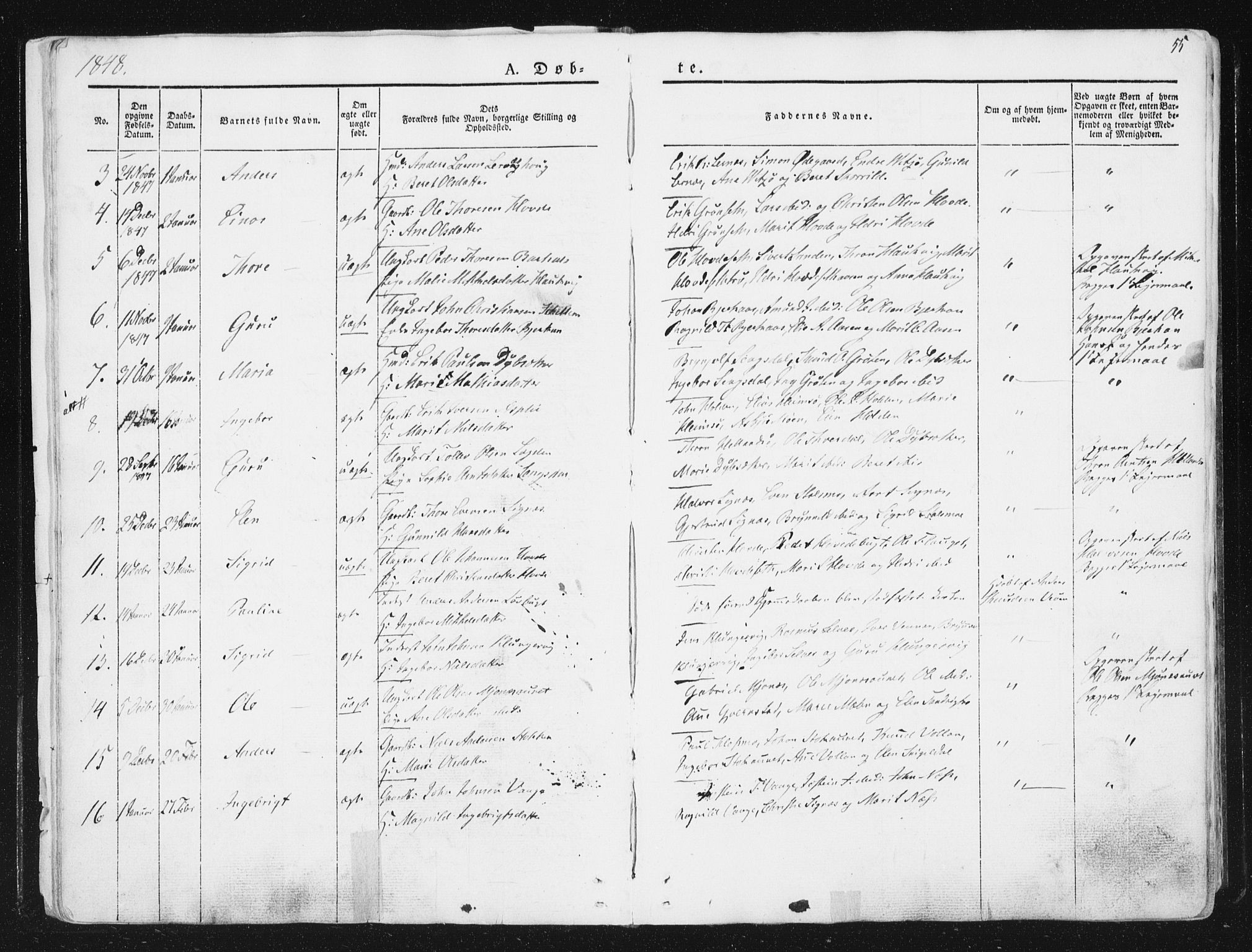 Ministerialprotokoller, klokkerbøker og fødselsregistre - Sør-Trøndelag, SAT/A-1456/630/L0493: Parish register (official) no. 630A06, 1841-1851, p. 55