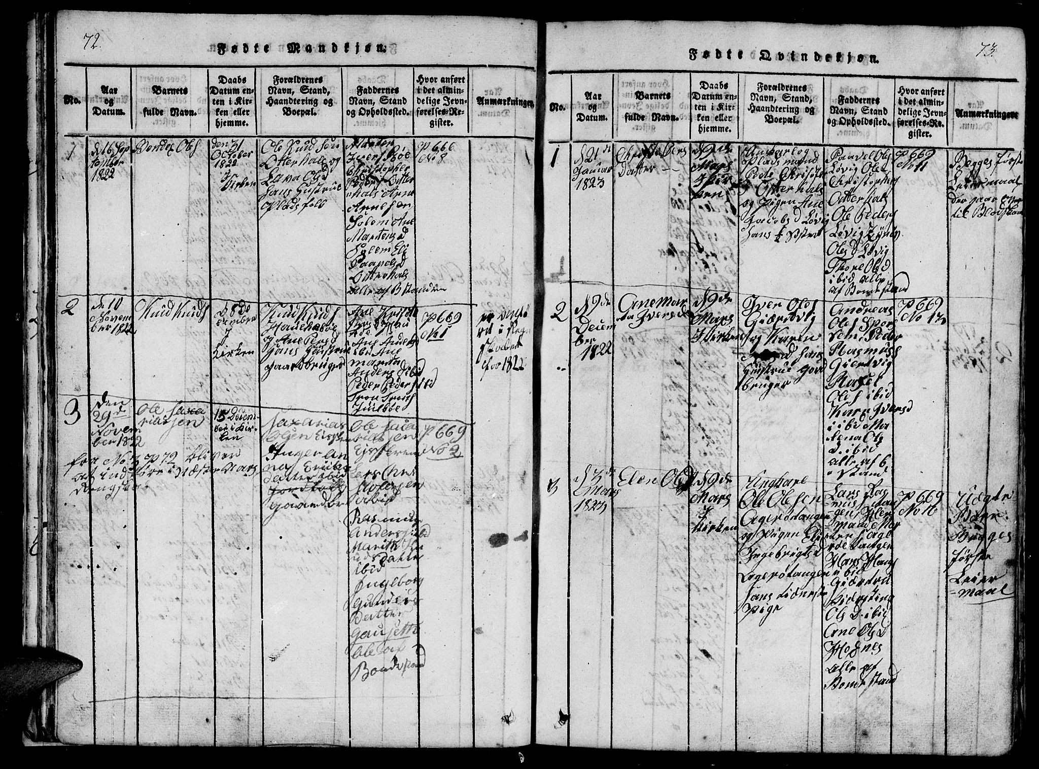 Ministerialprotokoller, klokkerbøker og fødselsregistre - Møre og Romsdal, AV/SAT-A-1454/560/L0718: Parish register (official) no. 560A02, 1817-1844, p. 72-73