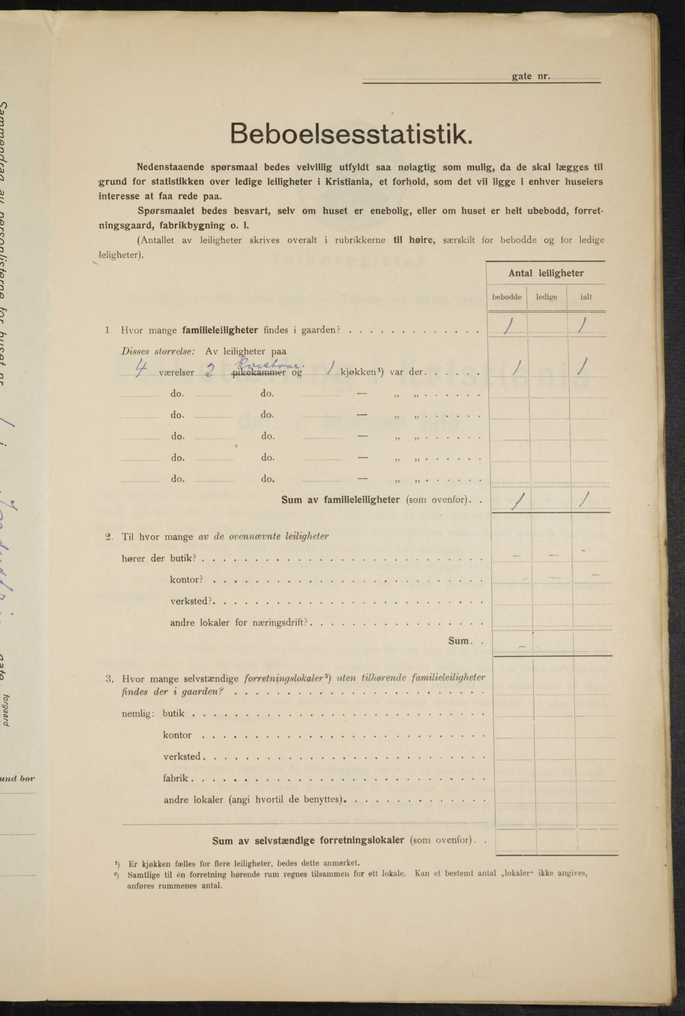 OBA, Municipal Census 1915 for Kristiania, 1915, p. 42661