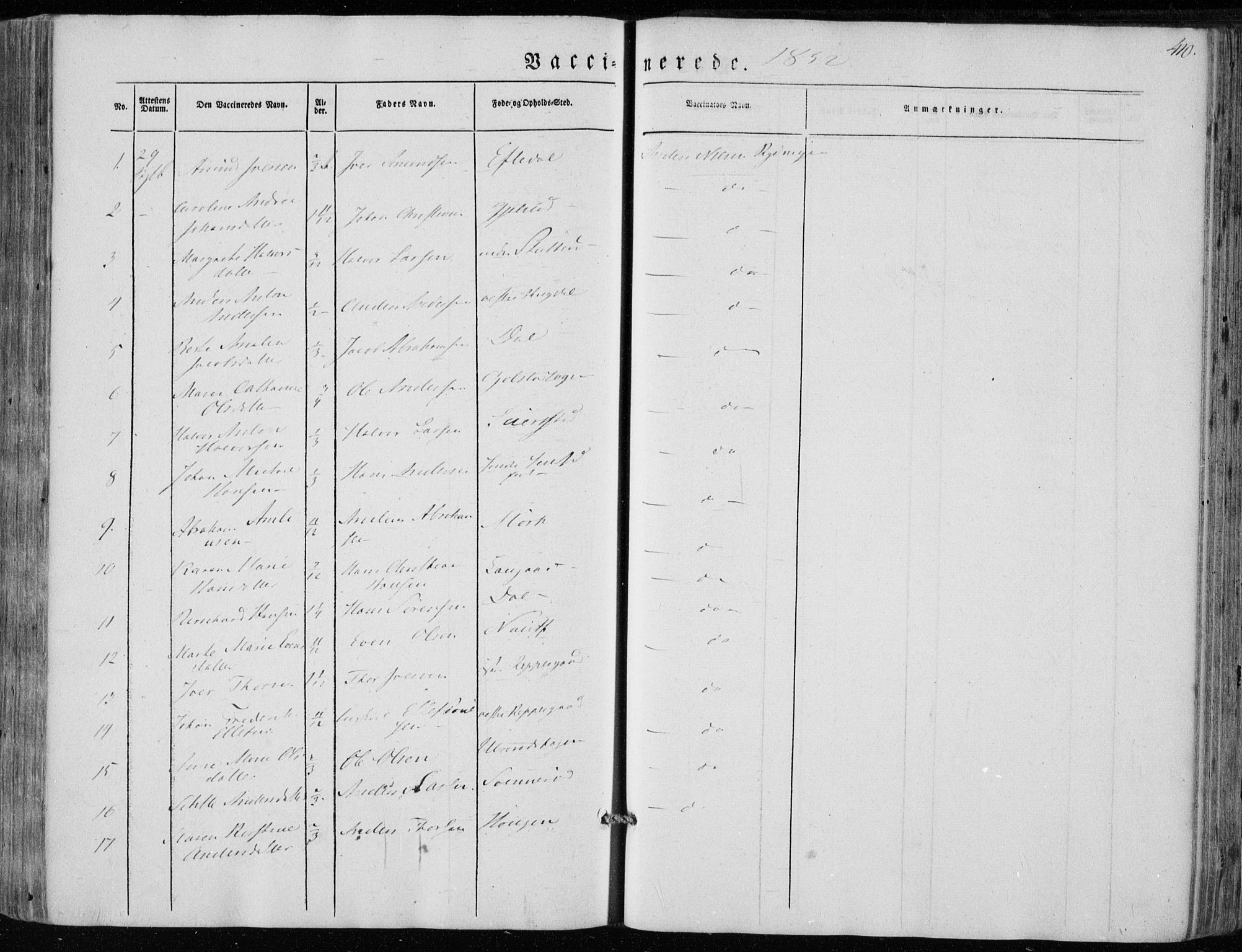 Hedrum kirkebøker, AV/SAKO-A-344/F/Fa/L0006: Parish register (official) no. I 6, 1849-1857, p. 410