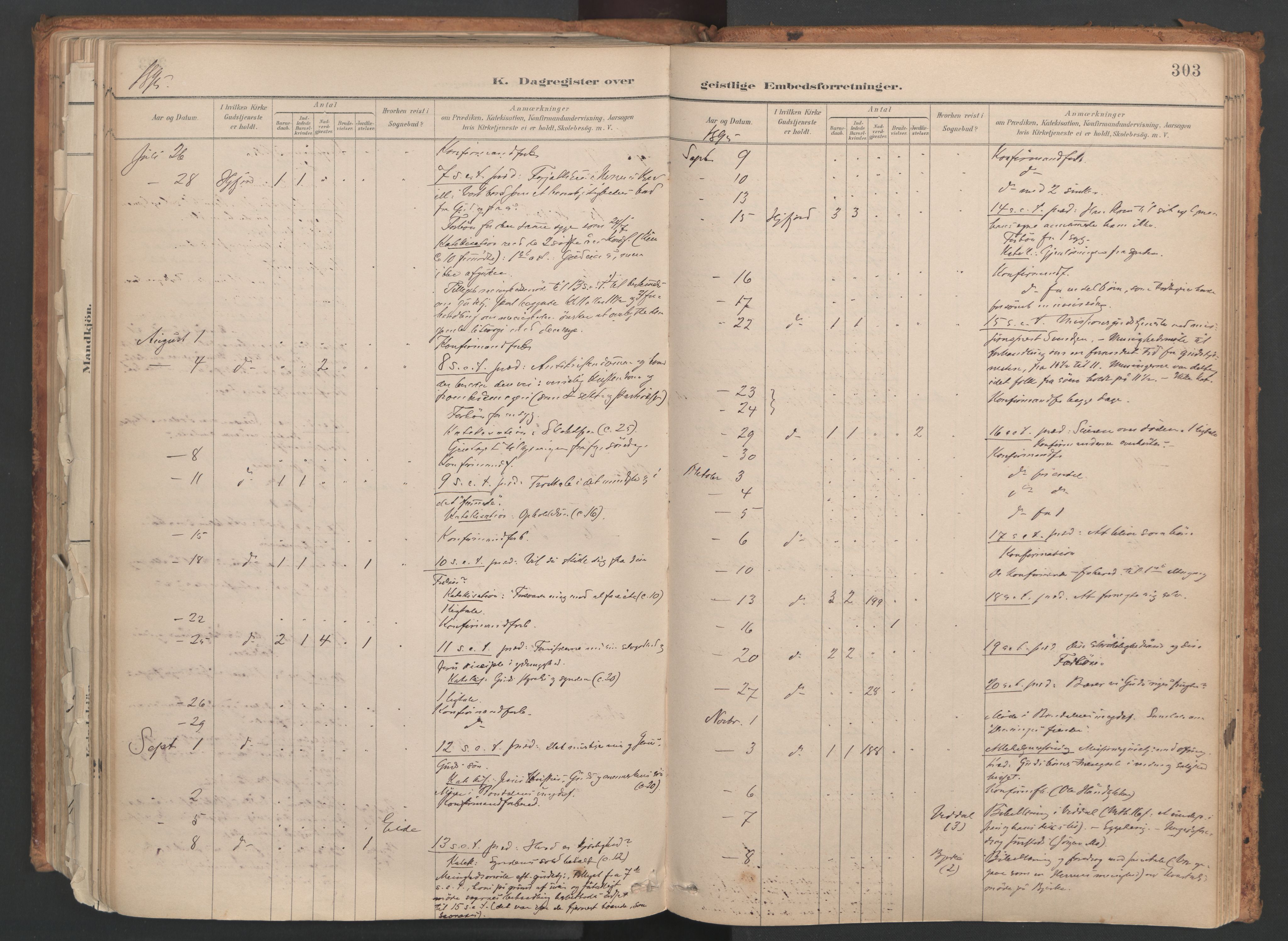 Ministerialprotokoller, klokkerbøker og fødselsregistre - Møre og Romsdal, AV/SAT-A-1454/515/L0211: Parish register (official) no. 515A07, 1886-1910, p. 303