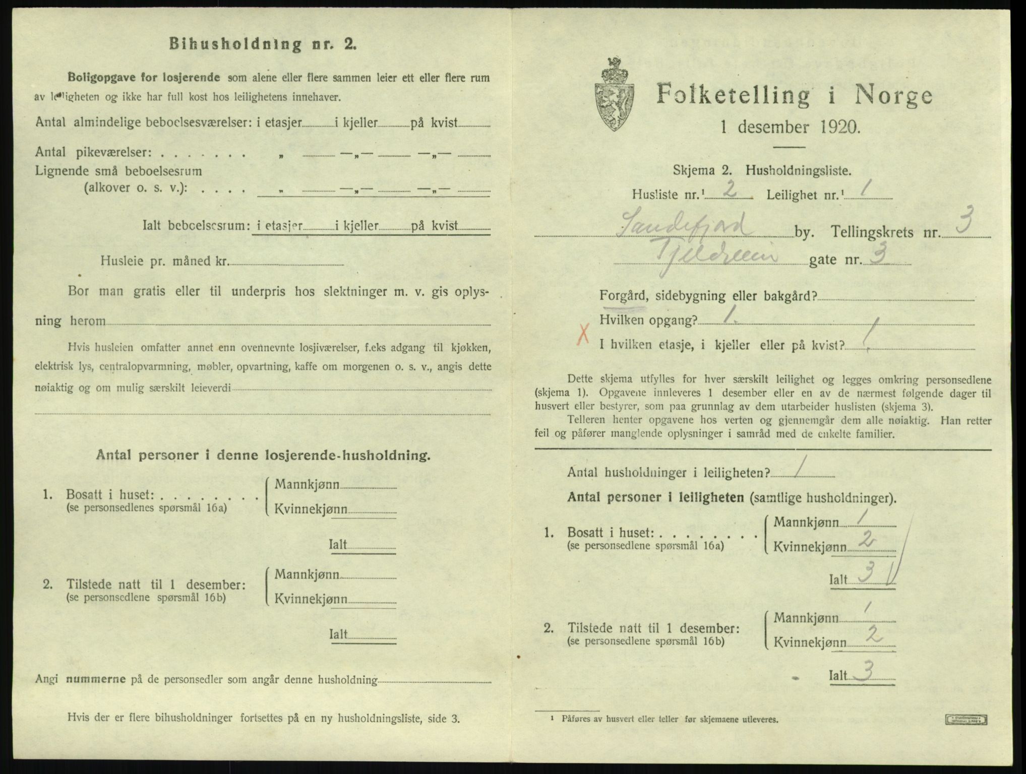 SAKO, 1920 census for Sandefjord, 1920, p. 1902