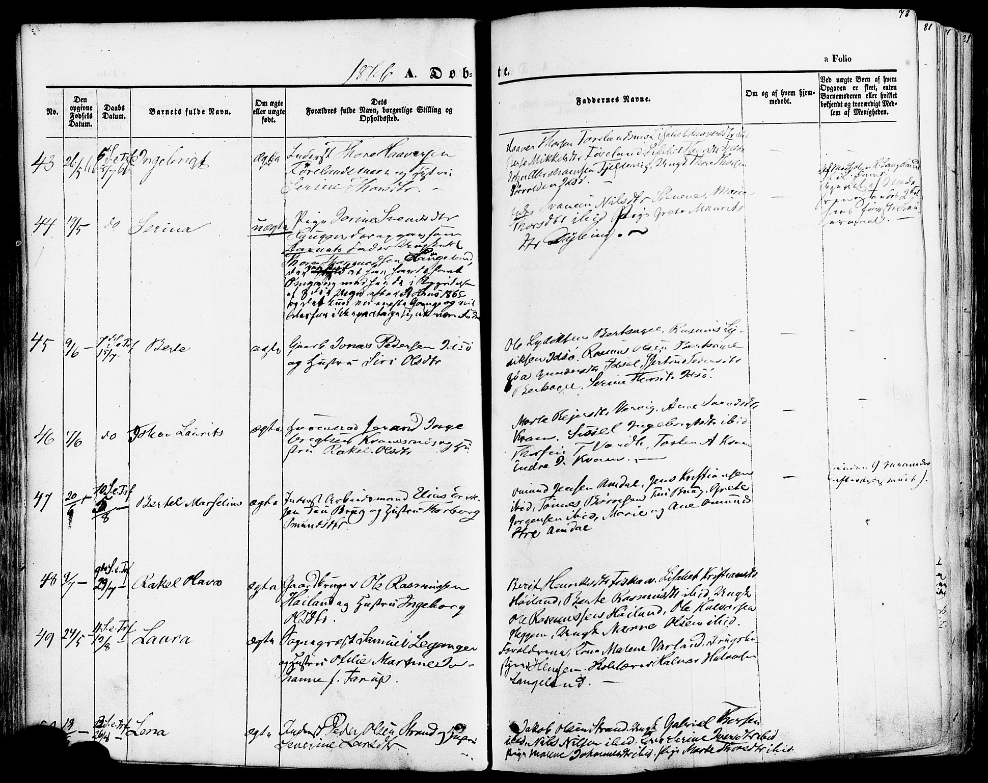 Strand sokneprestkontor, SAST/A-101828/H/Ha/Haa/L0007: Parish register (official) no. A 7, 1855-1881, p. 73