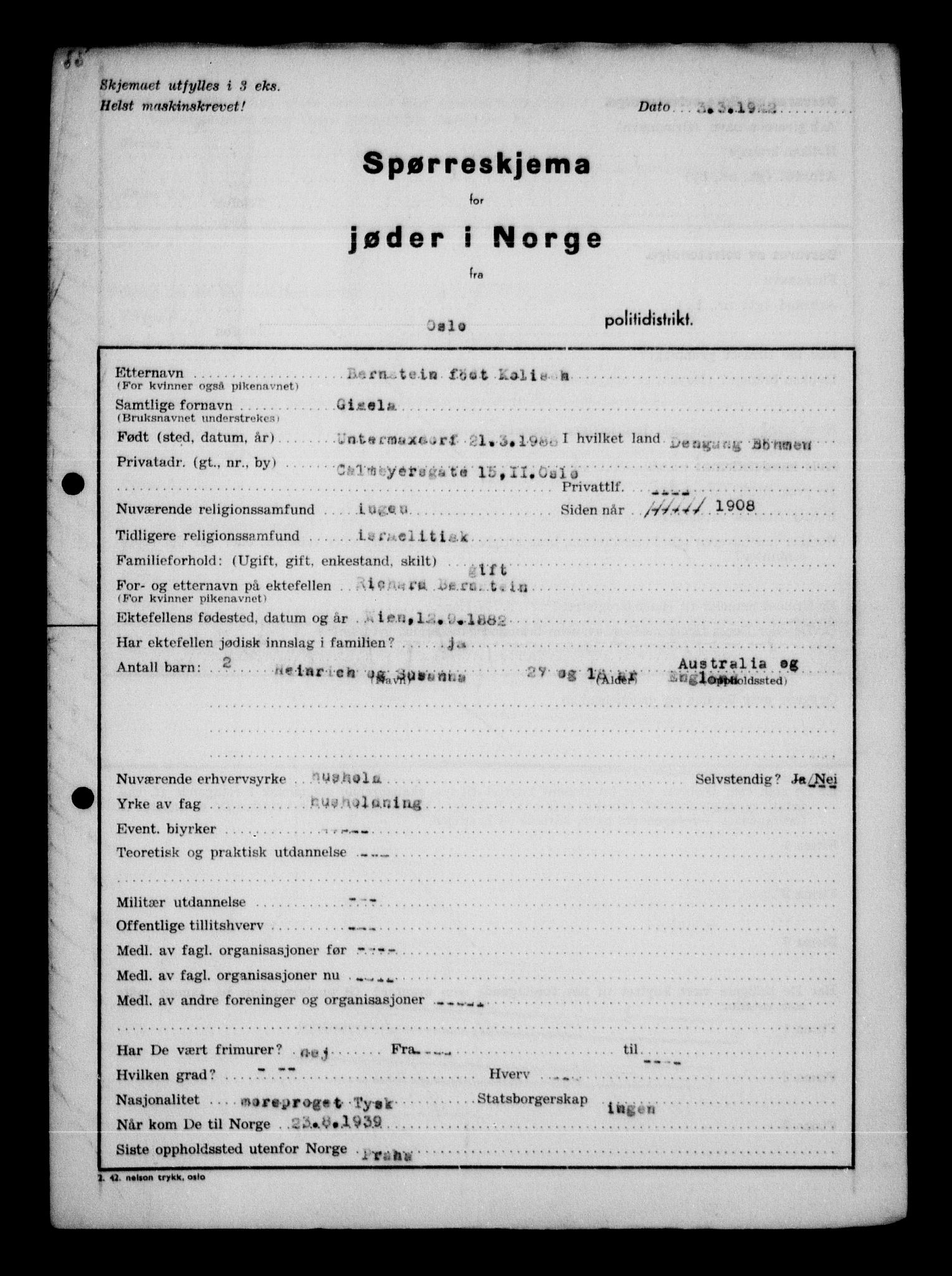 Statspolitiet - Hovedkontoret / Osloavdelingen, AV/RA-S-1329/G/Ga/L0009: Spørreskjema for jøder i Norge, Oslo Alexander-Gutman, 1942, p. 167