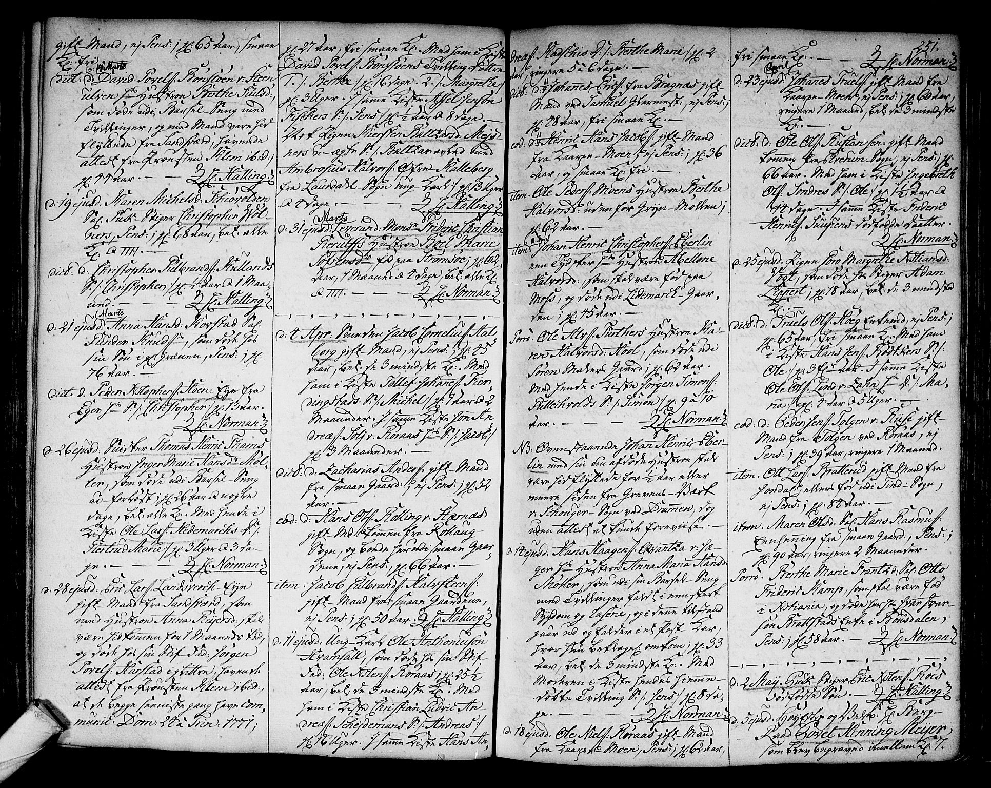 Kongsberg kirkebøker, SAKO/A-22/F/Fa/L0005: Parish register (official) no. I 5, 1769-1782, p. 251