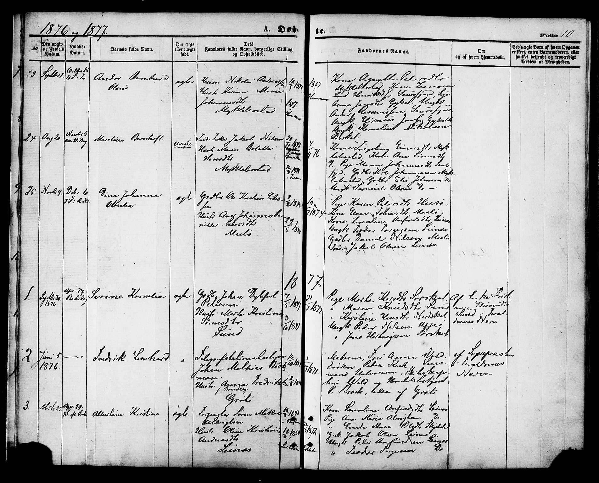 Ministerialprotokoller, klokkerbøker og fødselsregistre - Nordland, AV/SAT-A-1459/857/L0821: Parish register (official) no. 857A01, 1875-1889, p. 10