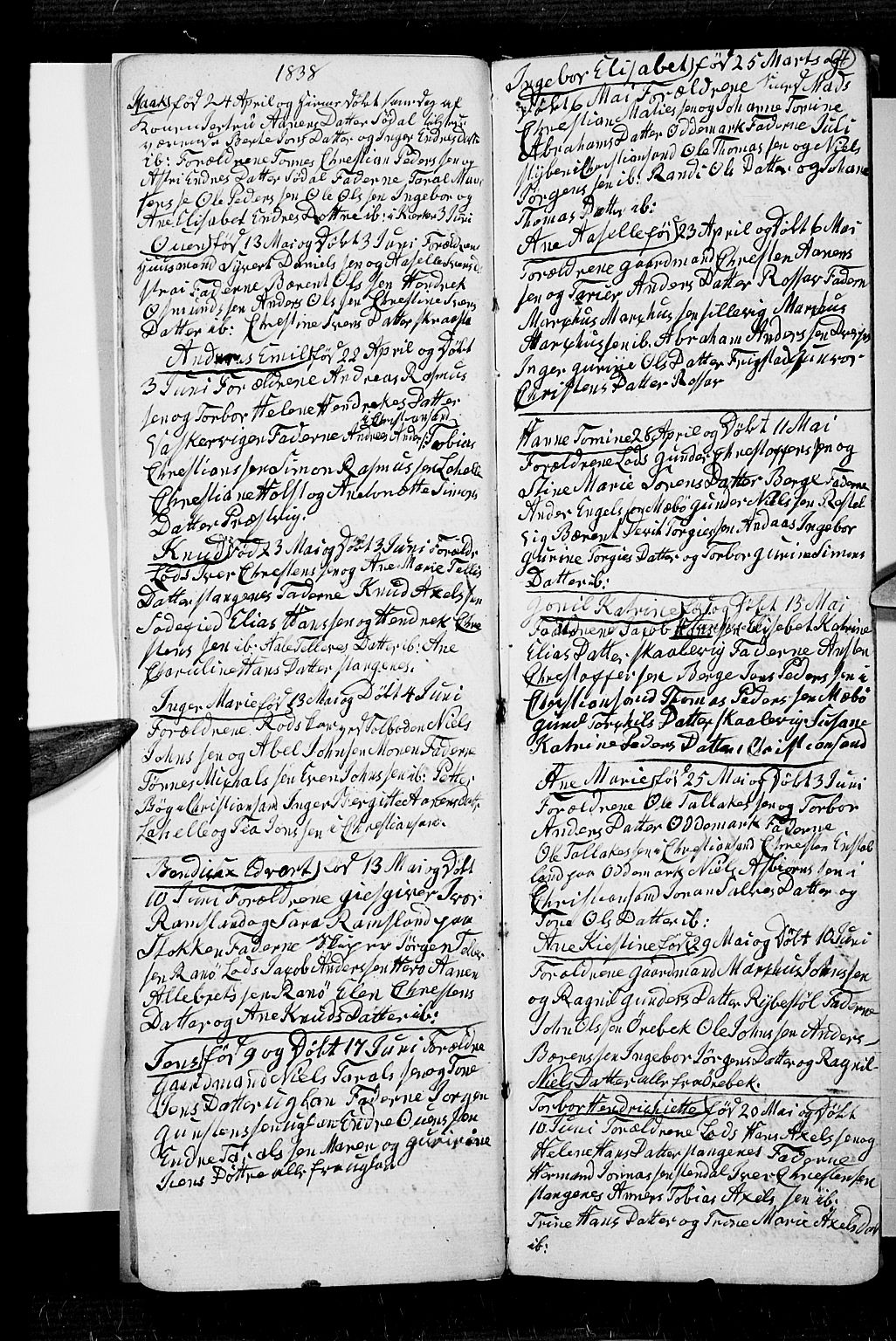 Oddernes sokneprestkontor, AV/SAK-1111-0033/F/Fb/Fba/L0004: Parish register (copy) no. B 4, 1837-1846, p. 4