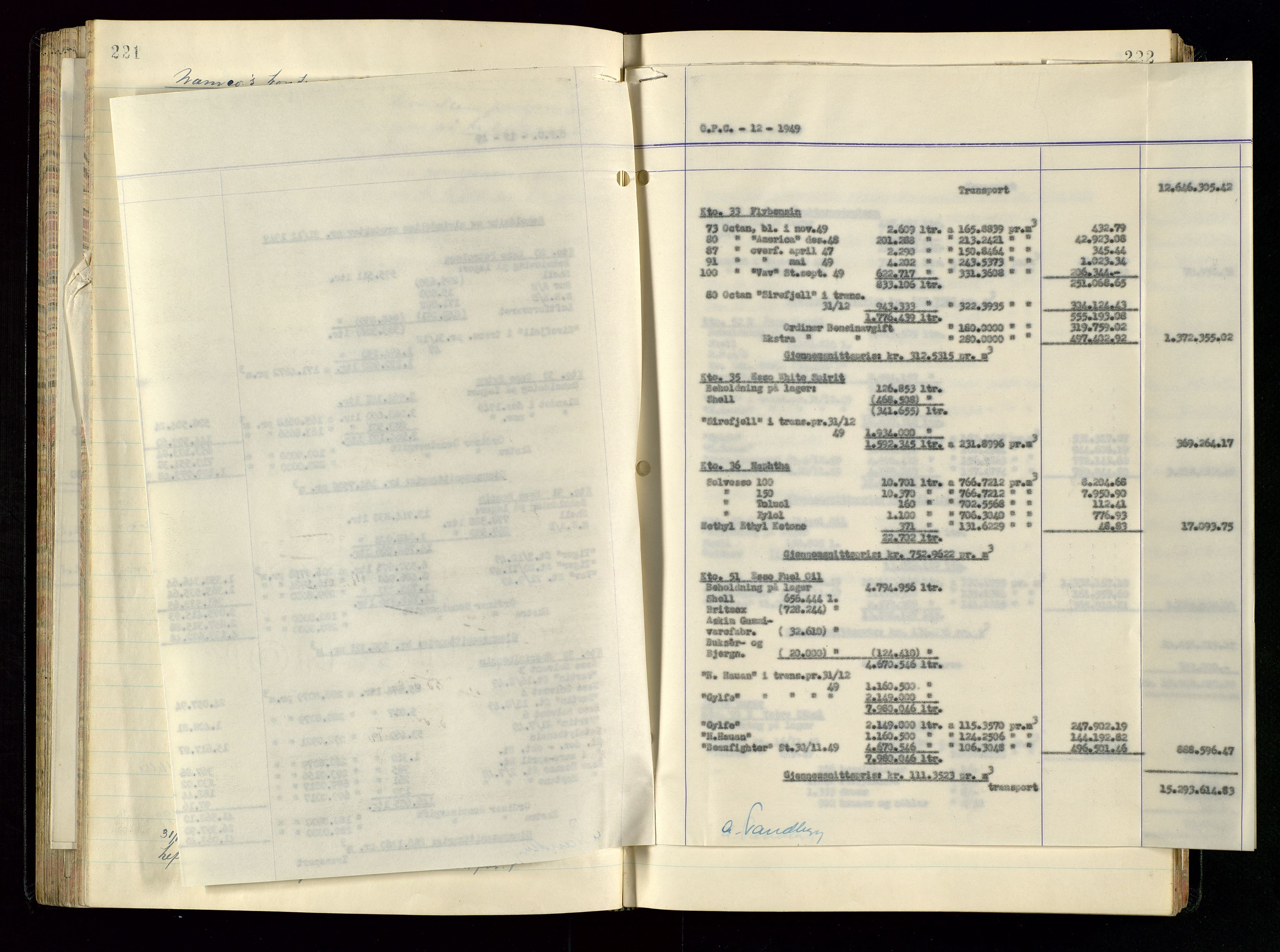 PA 1534 - Østlandske Petroleumscompagni A/S, AV/SAST-A-101954/A/Aa/L0005/0001: Direksjonsprotokoller / Den Administrerende Direksjon alle selskaper (referatprotokoll), 1943-1958