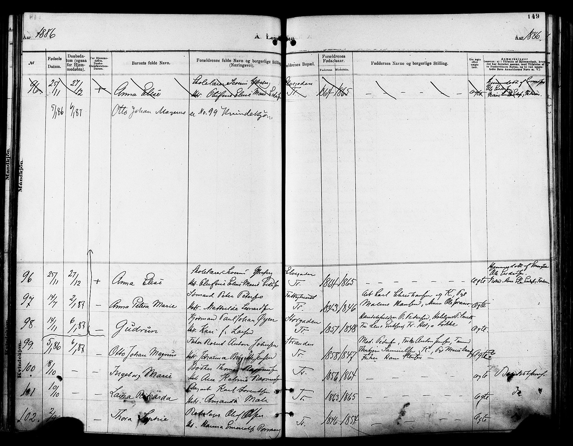 Tromsø sokneprestkontor/stiftsprosti/domprosti, SATØ/S-1343/G/Ga/L0014kirke: Parish register (official) no. 14, 1878-1888, p. 149