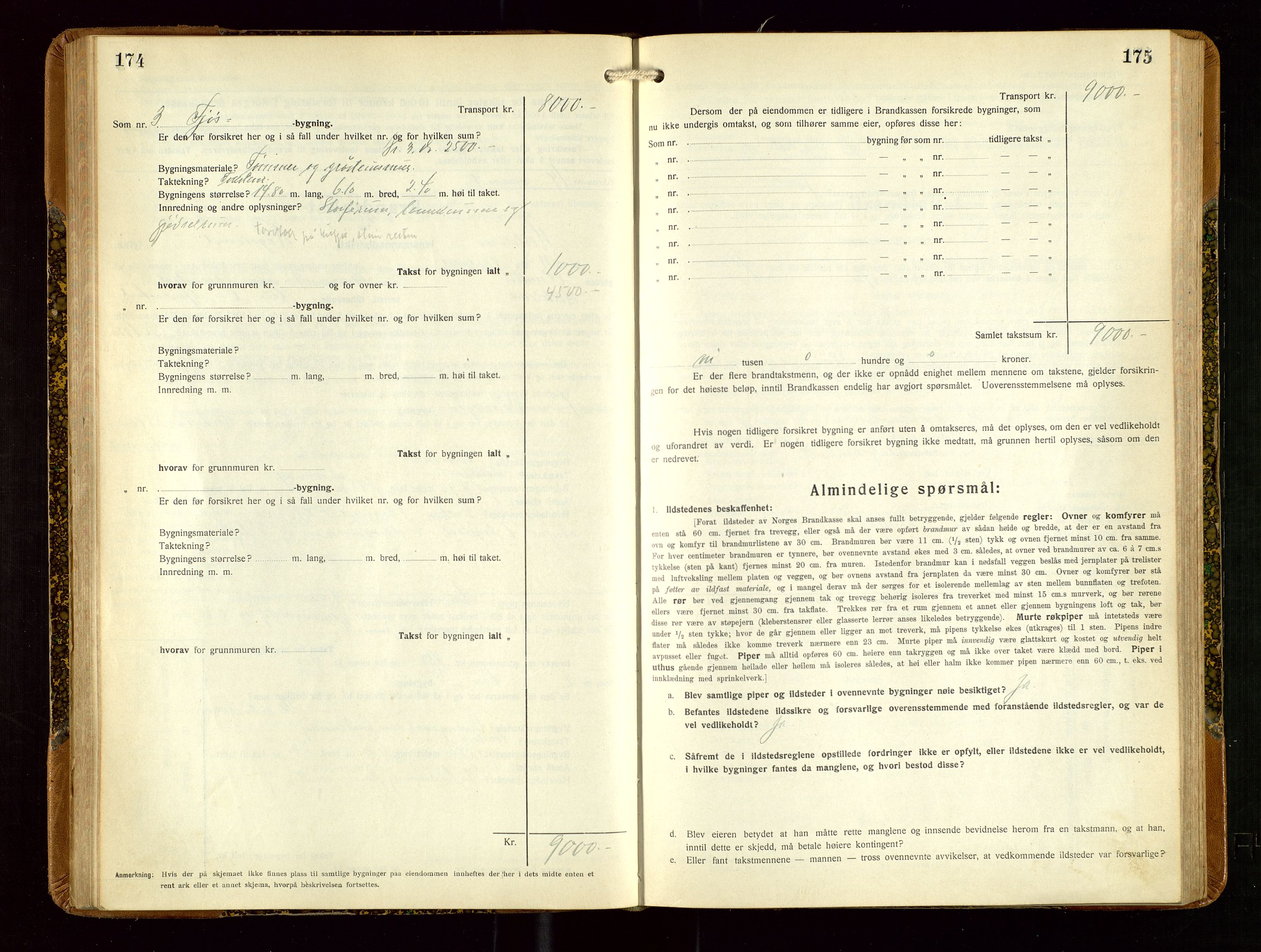 Helleland lensmannskontor, SAST/A-100209/Gob/L0003: "Brandtakstprotokoll", 1930-1939, p. 174-175