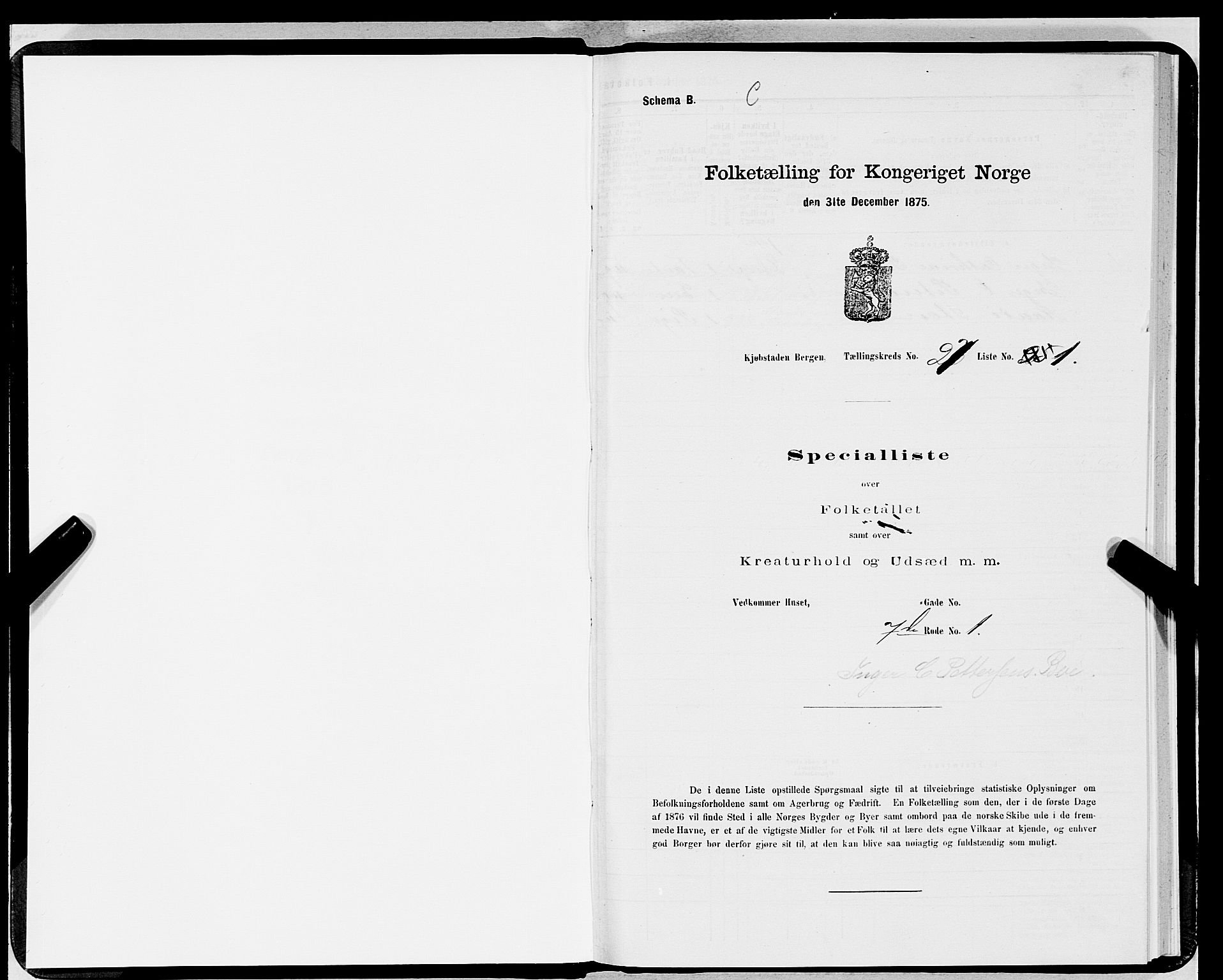 SAB, 1875 census for 1301 Bergen, 1875, p. 1342