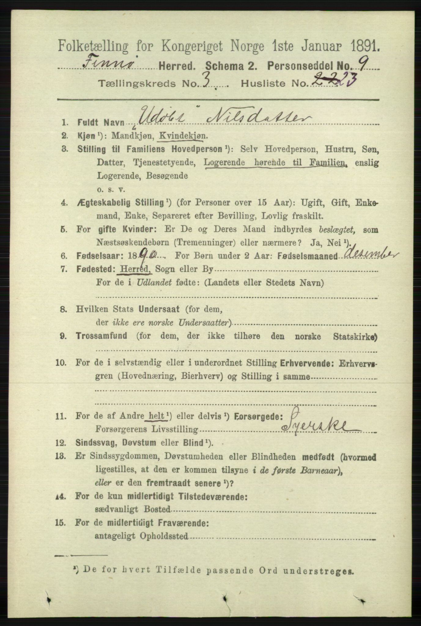 RA, 1891 census for 1141 Finnøy, 1891, p. 597