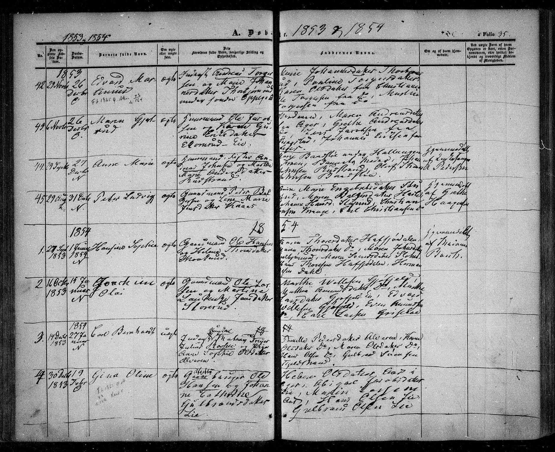 Nesodden prestekontor Kirkebøker, SAO/A-10013/F/Fa/L0007: Parish register (official) no. I 7, 1848-1868, p. 35