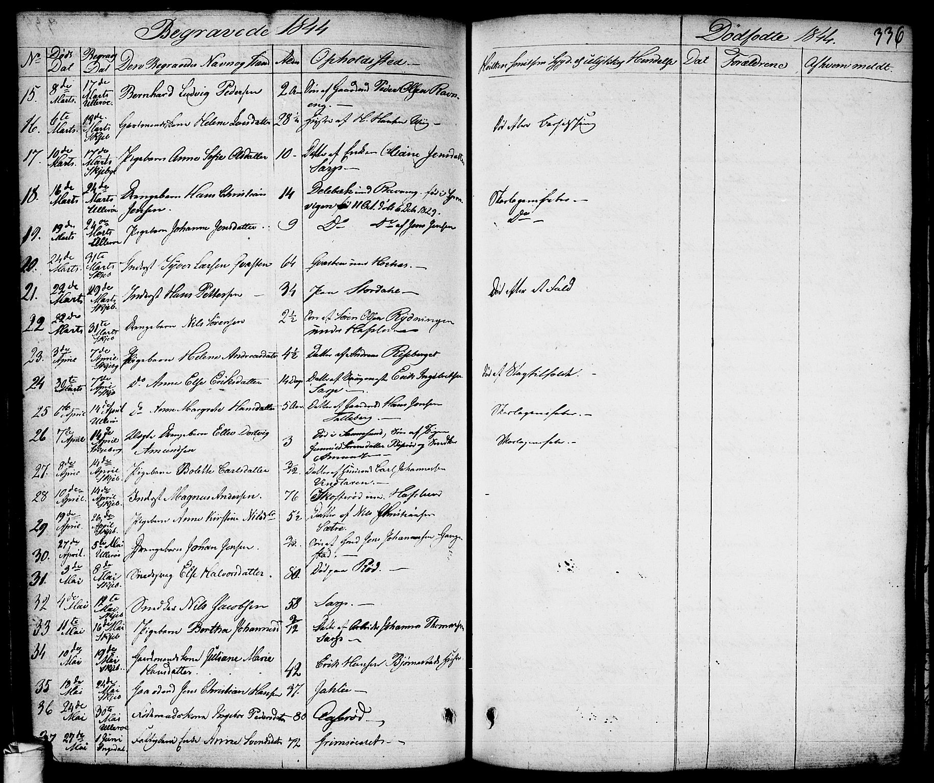 Skjeberg prestekontor Kirkebøker, AV/SAO-A-10923/F/Fa/L0005: Parish register (official) no. I 5, 1830-1845, p. 336