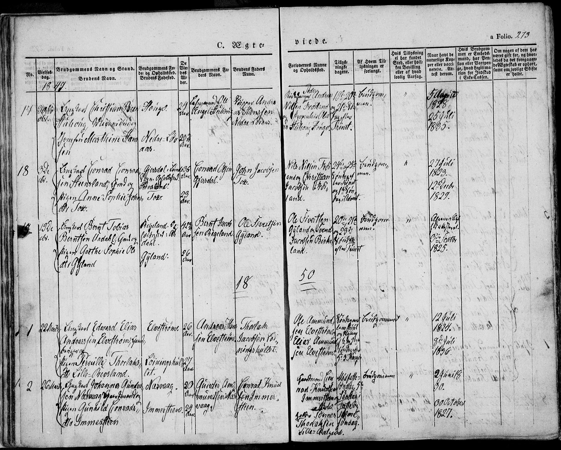 Sokndal sokneprestkontor, SAST/A-101808: Parish register (official) no. A 8.2, 1842-1857, p. 273