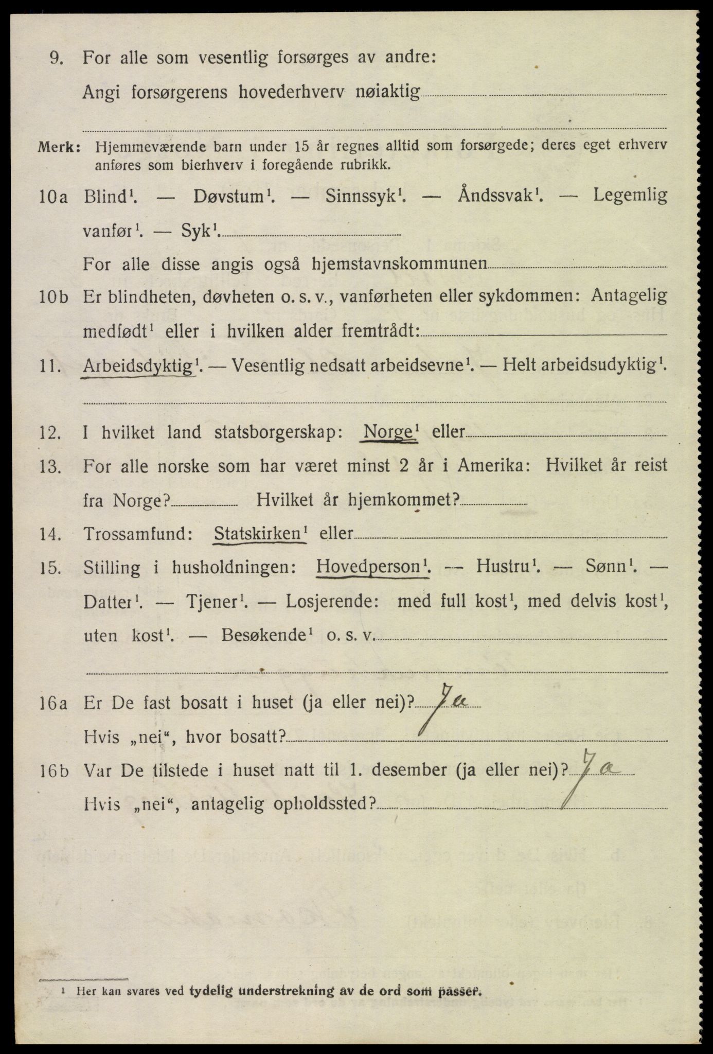 SAH, 1920 census for Trysil, 1920, p. 6222