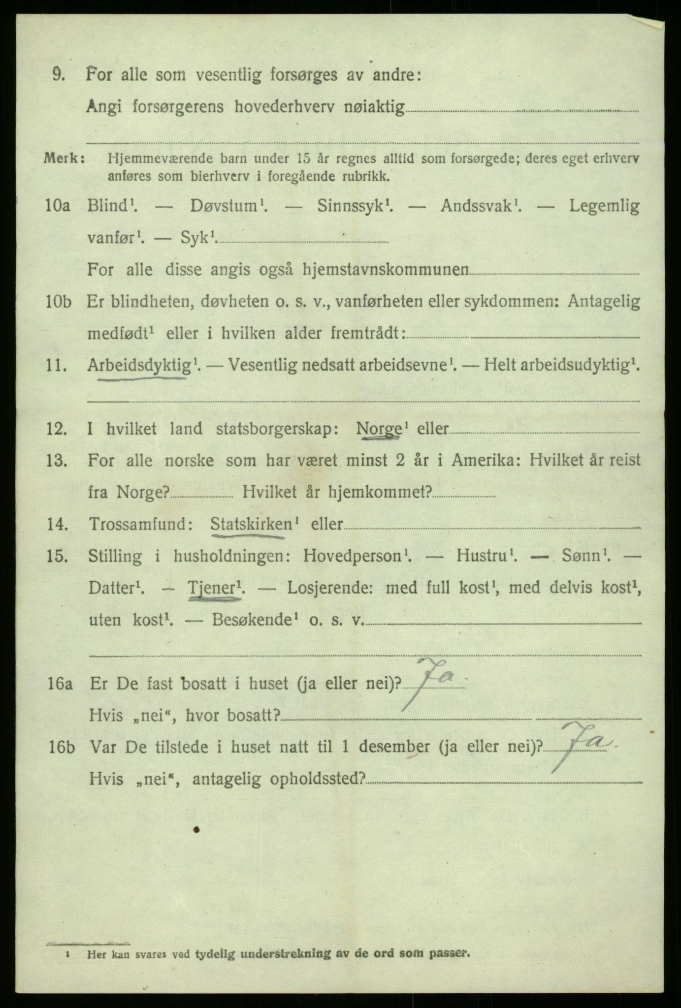 SAB, 1920 census for Gulen, 1920, p. 2596