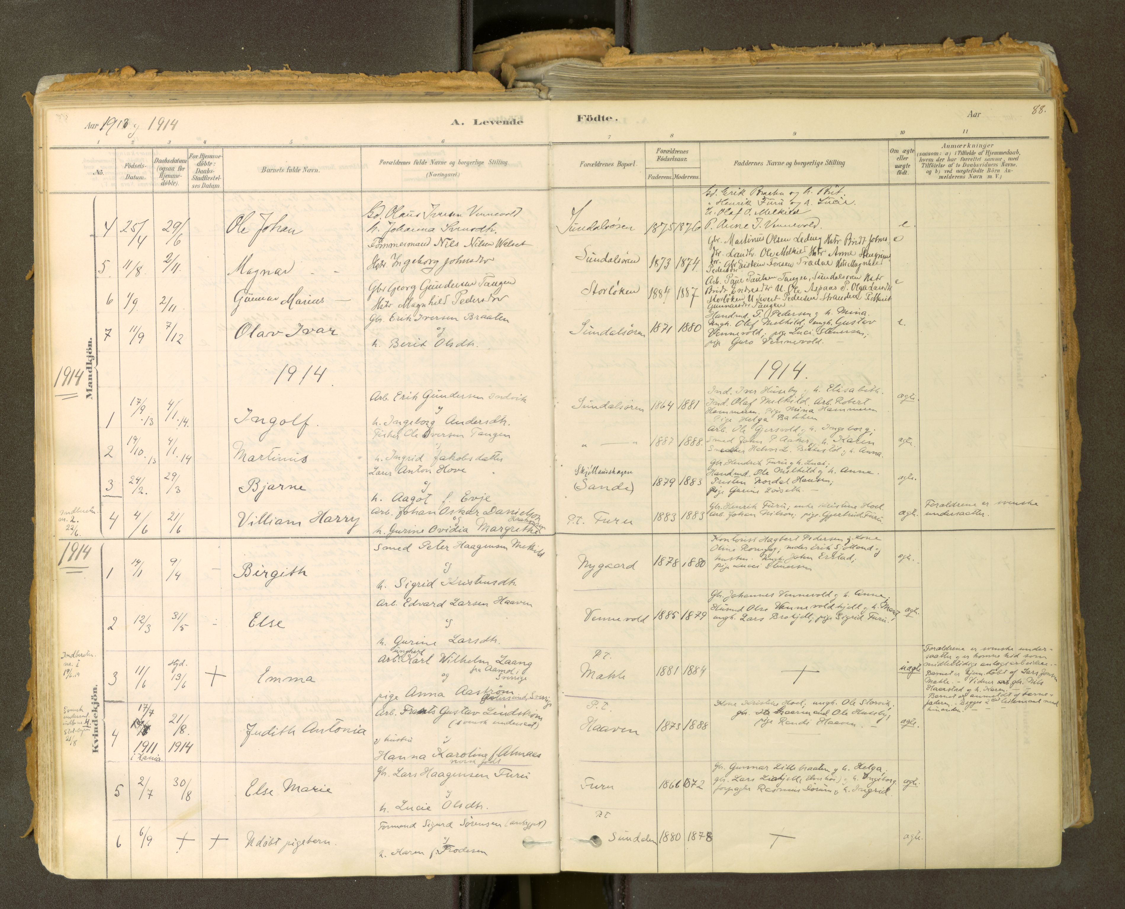Sunndal sokneprestkontor, SAT/A-1085/1/I/I1/I1a: Parish register (official) no. 2, 1877-1914, p. 88