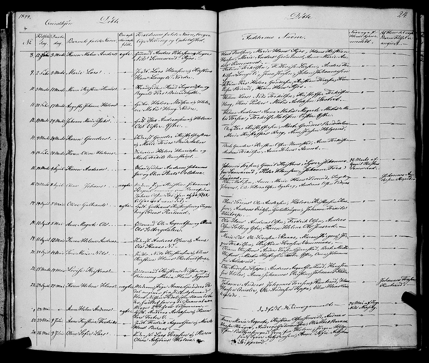 Skiptvet prestekontor Kirkebøker, SAO/A-20009/F/Fa/L0006: Parish register (official) no. 6, 1839-1860, p. 24