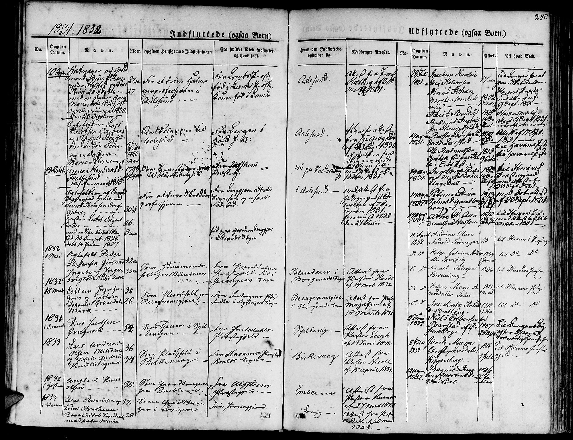 Ministerialprotokoller, klokkerbøker og fødselsregistre - Møre og Romsdal, AV/SAT-A-1454/528/L0395: Parish register (official) no. 528A06, 1828-1839, p. 235