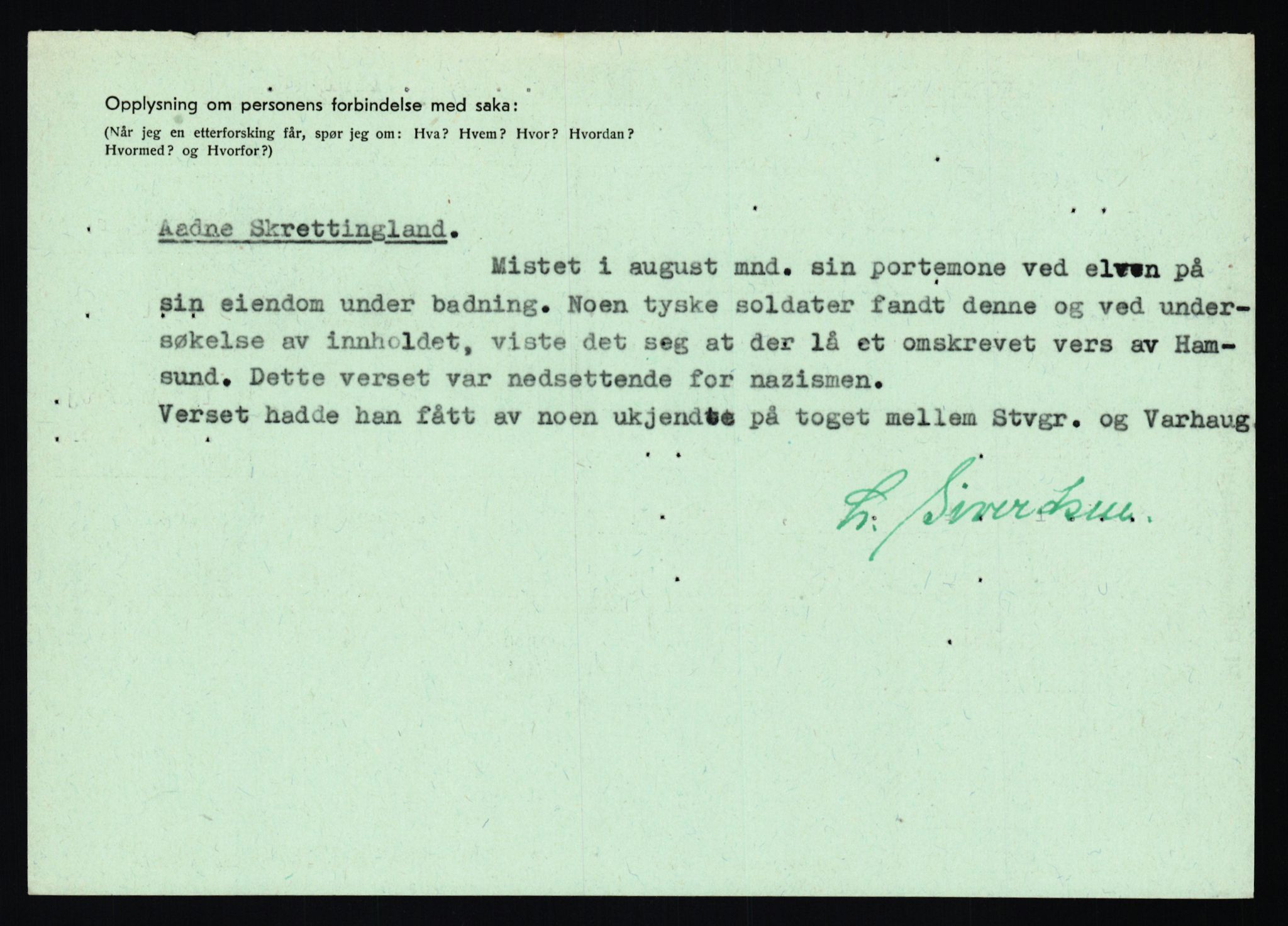 Statspolitiet - Hovedkontoret / Osloavdelingen, AV/RA-S-1329/C/Ca/L0014: Seterlien - Svartås, 1943-1945, p. 1500