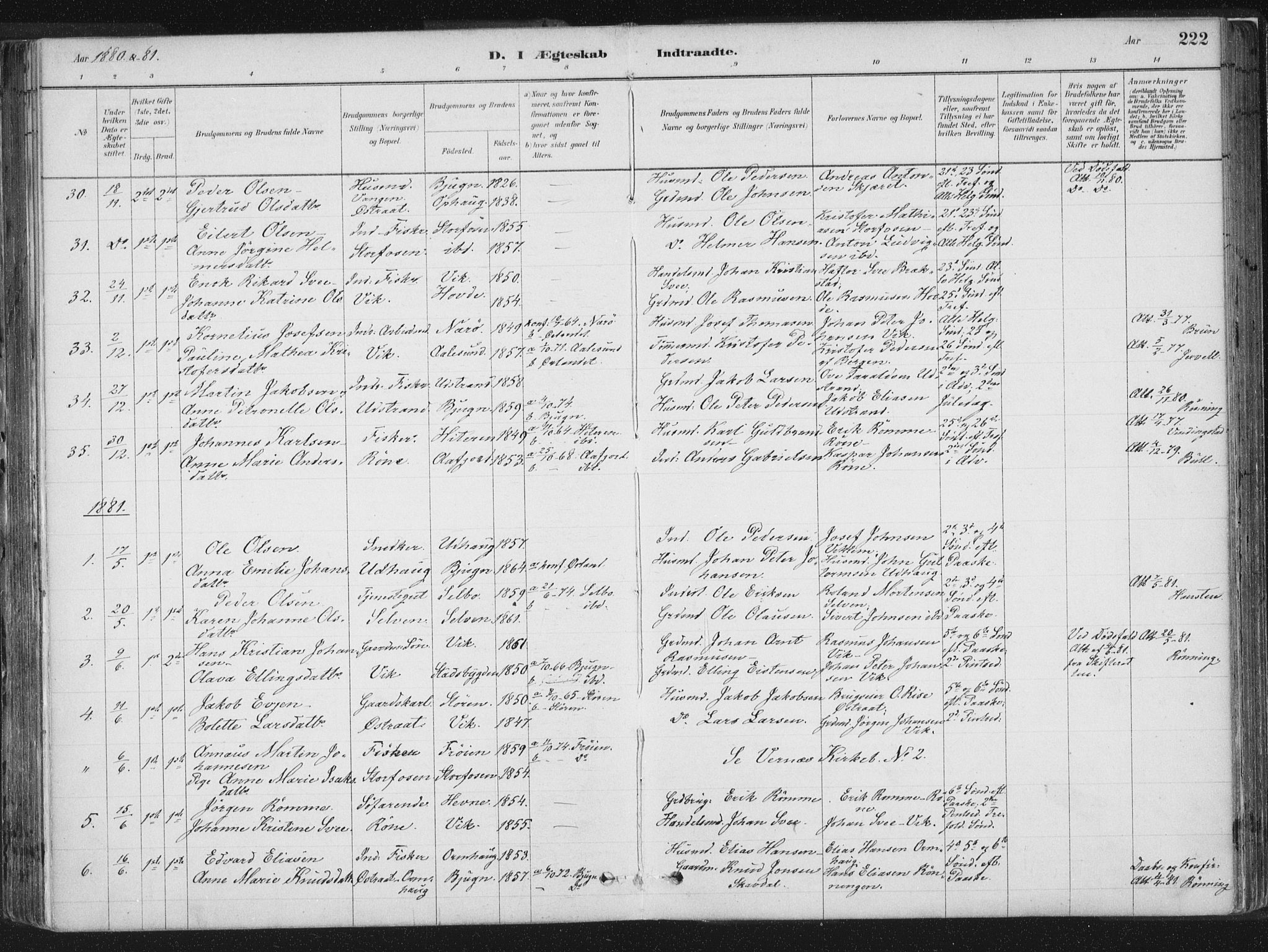 Ministerialprotokoller, klokkerbøker og fødselsregistre - Sør-Trøndelag, SAT/A-1456/659/L0739: Parish register (official) no. 659A09, 1879-1893, p. 222