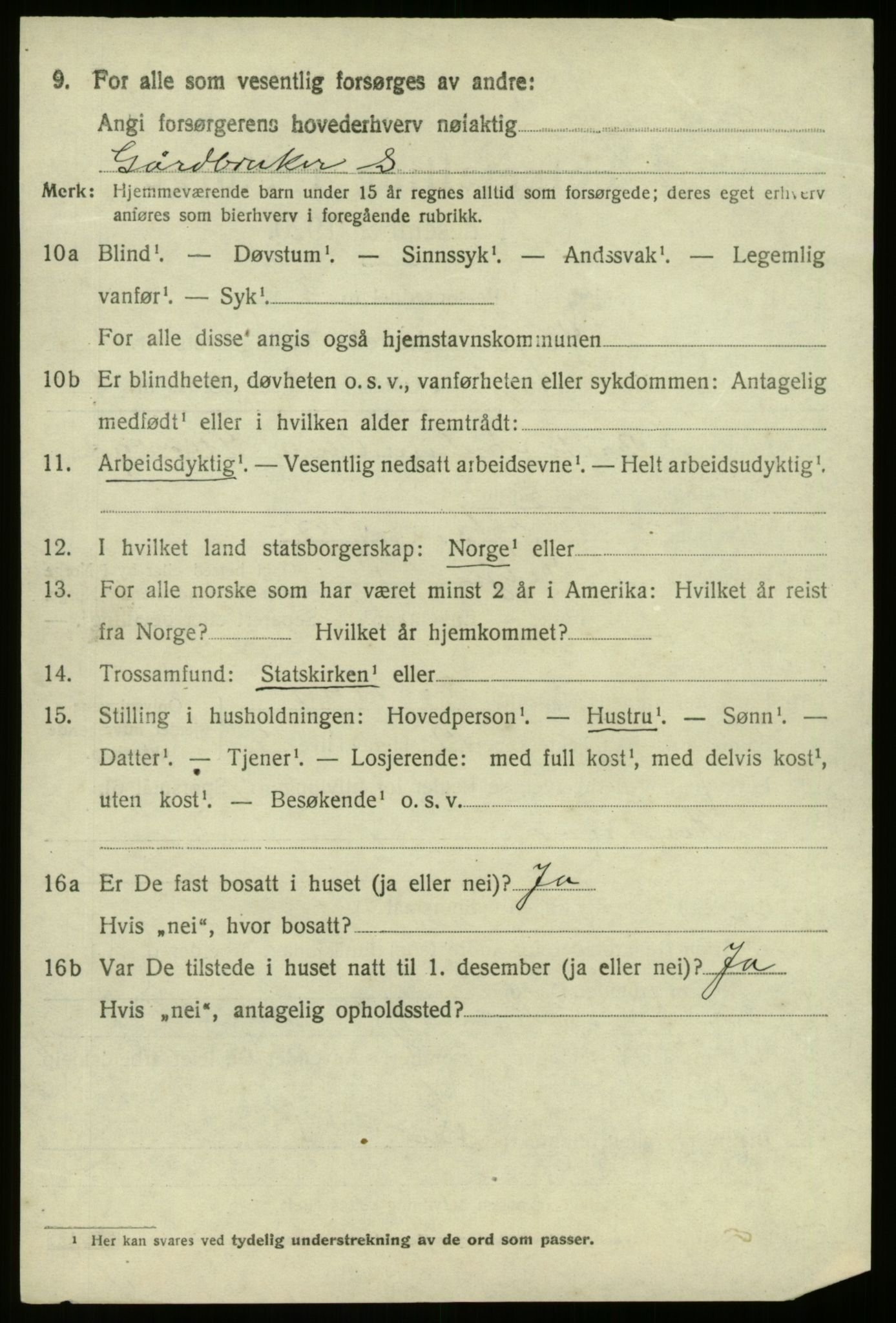 SAB, 1920 census for Selje, 1920, p. 1198