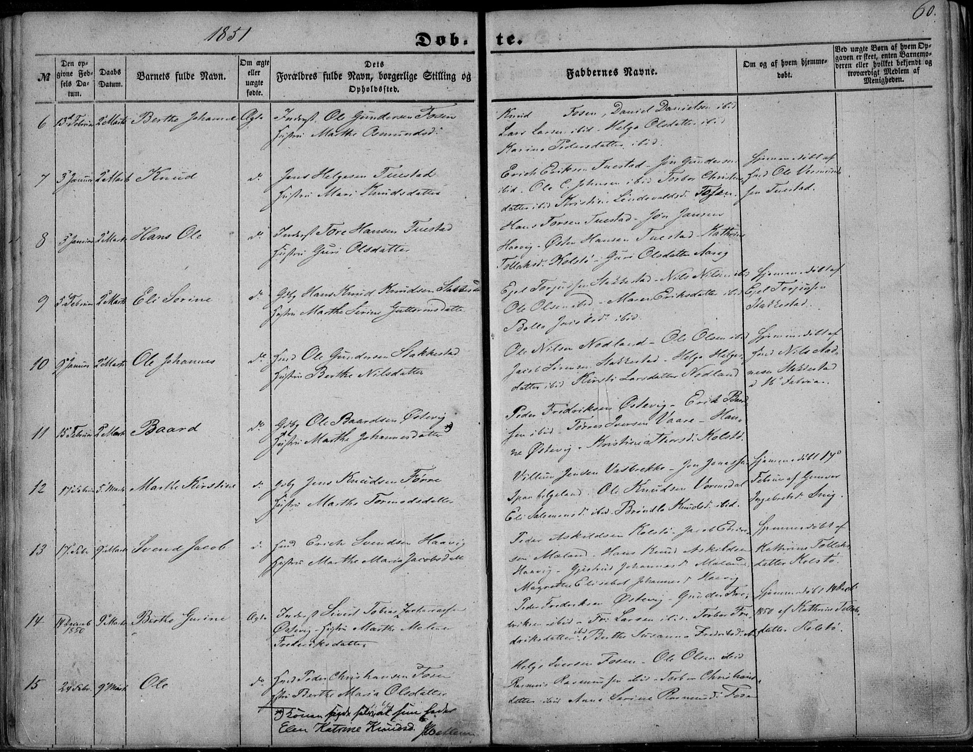 Avaldsnes sokneprestkontor, SAST/A -101851/H/Ha/Haa/L0008: Parish register (official) no. A 8, 1847-1857, p. 60