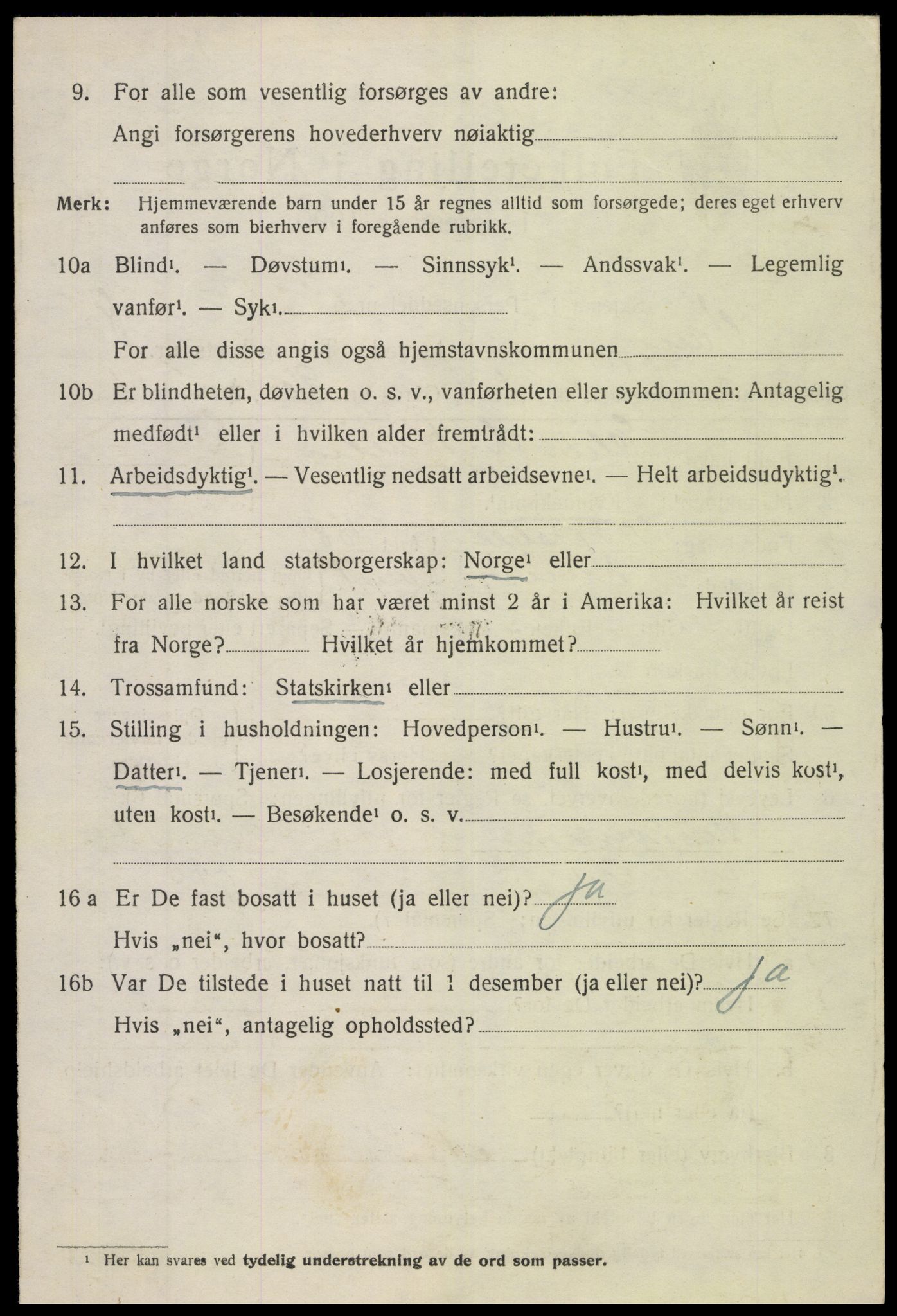 SAH, 1920 census for Vang (Oppland), 1920, p. 3394