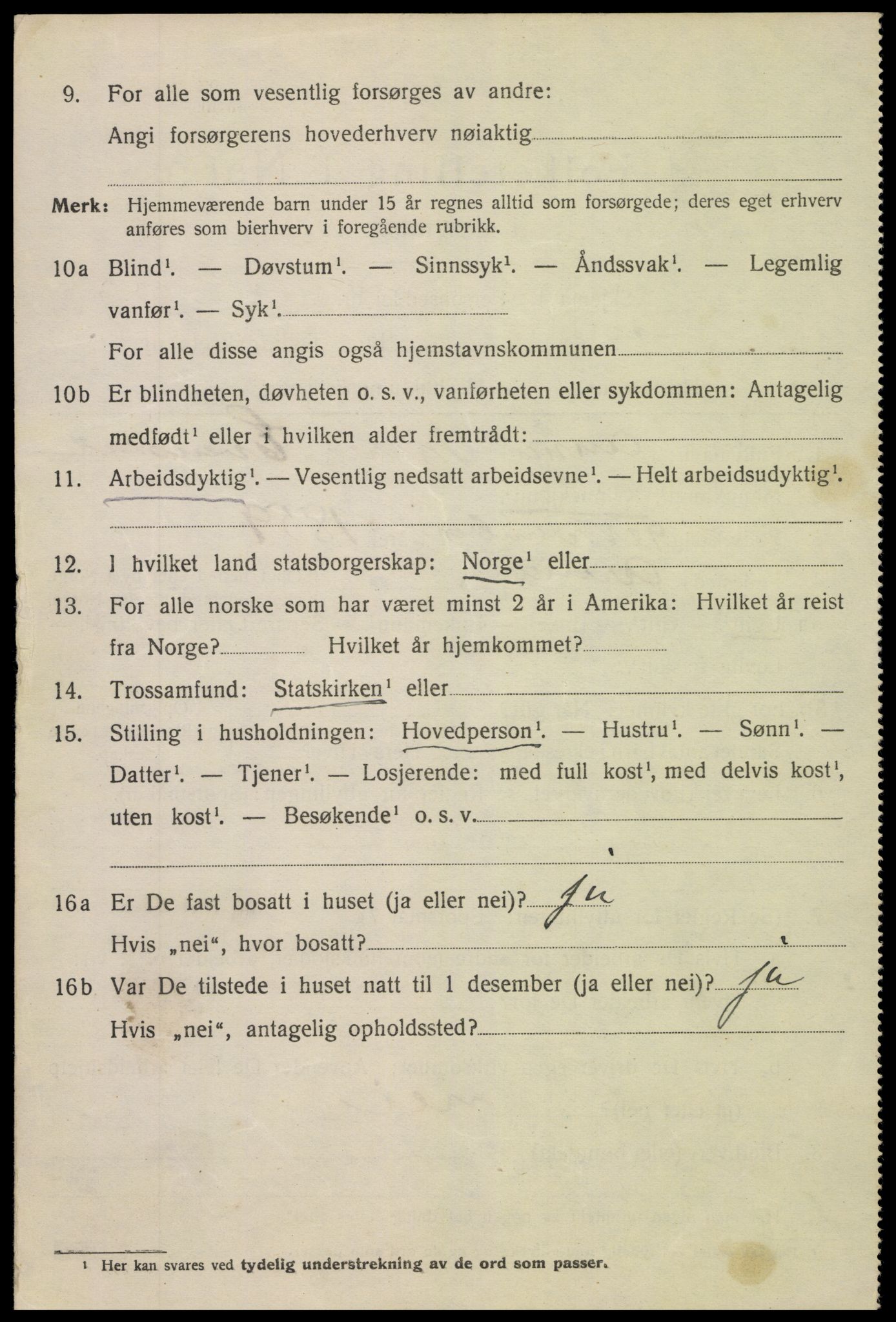 SAK, 1920 census for Arendal, 1920, p. 12447