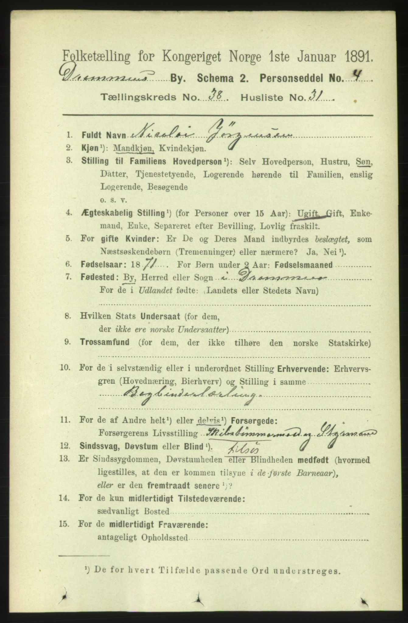 RA, 1891 census for 0602 Drammen, 1891, p. 23242