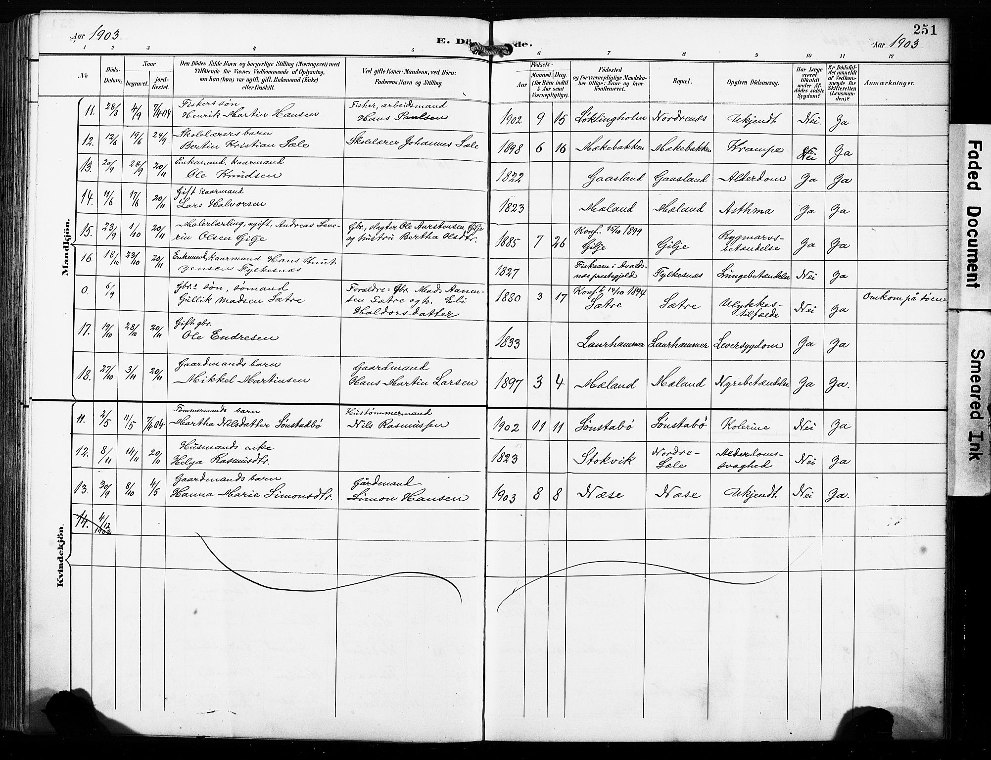 Finnås sokneprestembete, SAB/A-99925/H/Ha/Haa/Haac/L0002: Parish register (official) no. C 2, 1895-1904, p. 251