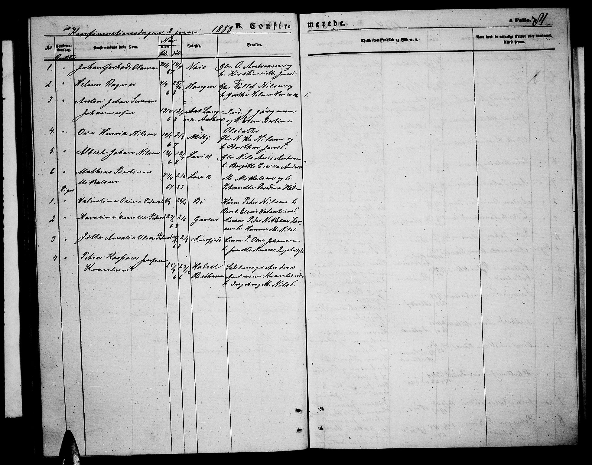 Ministerialprotokoller, klokkerbøker og fødselsregistre - Nordland, SAT/A-1459/898/L1426: Parish register (copy) no. 898C01, 1869-1886, p. 81