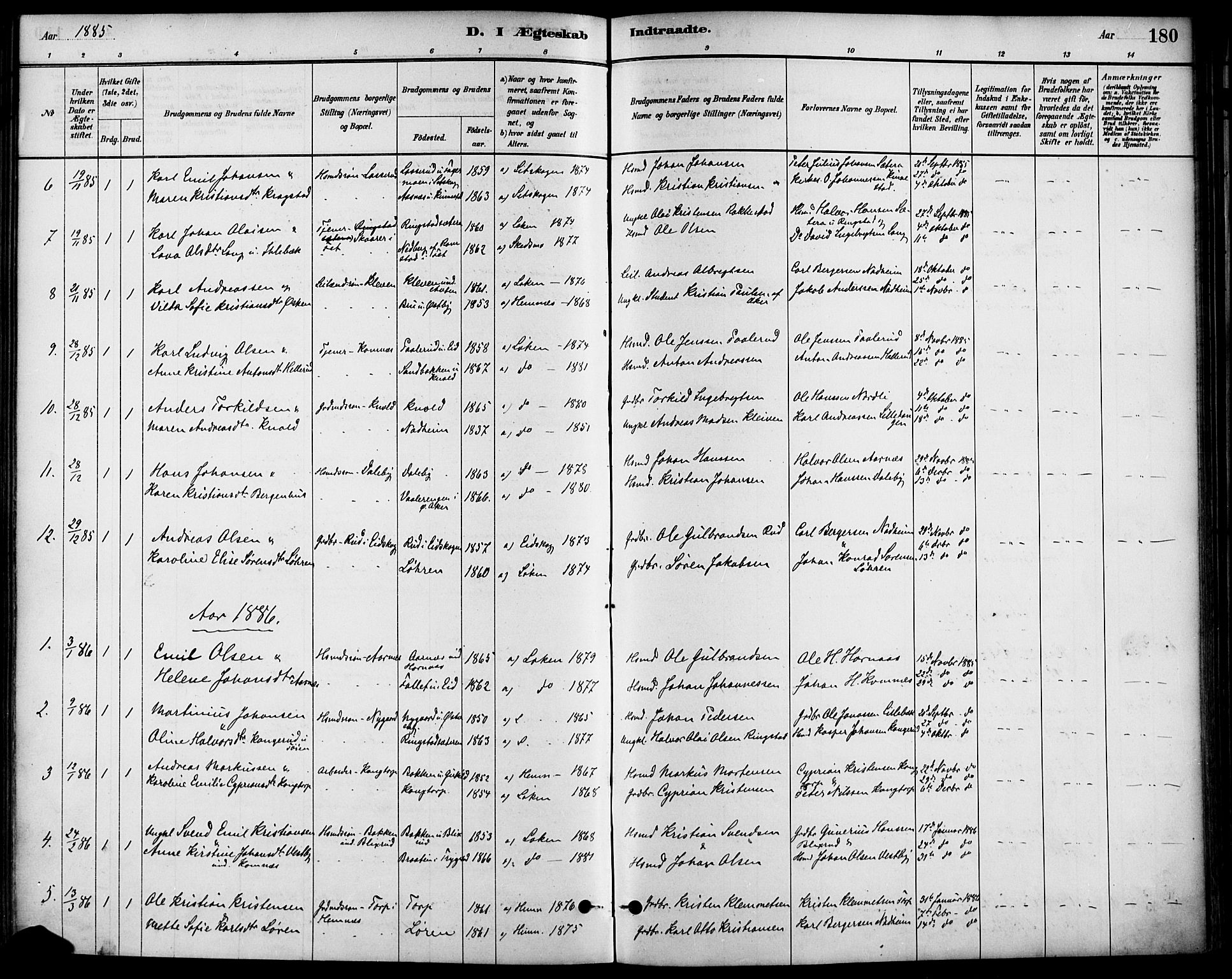 Høland prestekontor Kirkebøker, AV/SAO-A-10346a/F/Fa/L0013: Parish register (official) no. I 13, 1880-1897, p. 180