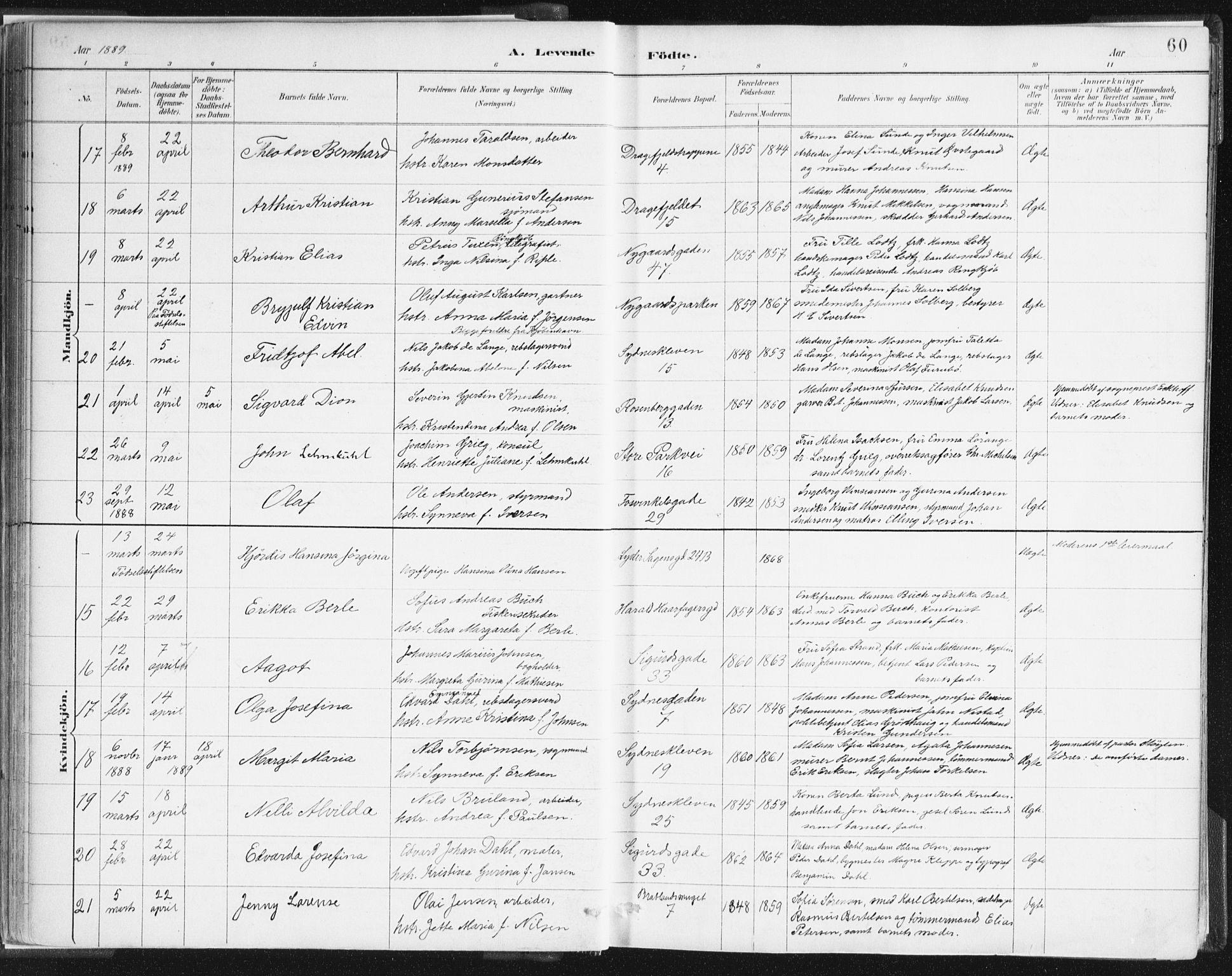 Johanneskirken sokneprestembete, AV/SAB-A-76001/H/Haa/L0001: Parish register (official) no. A 1, 1885-1900, p. 60