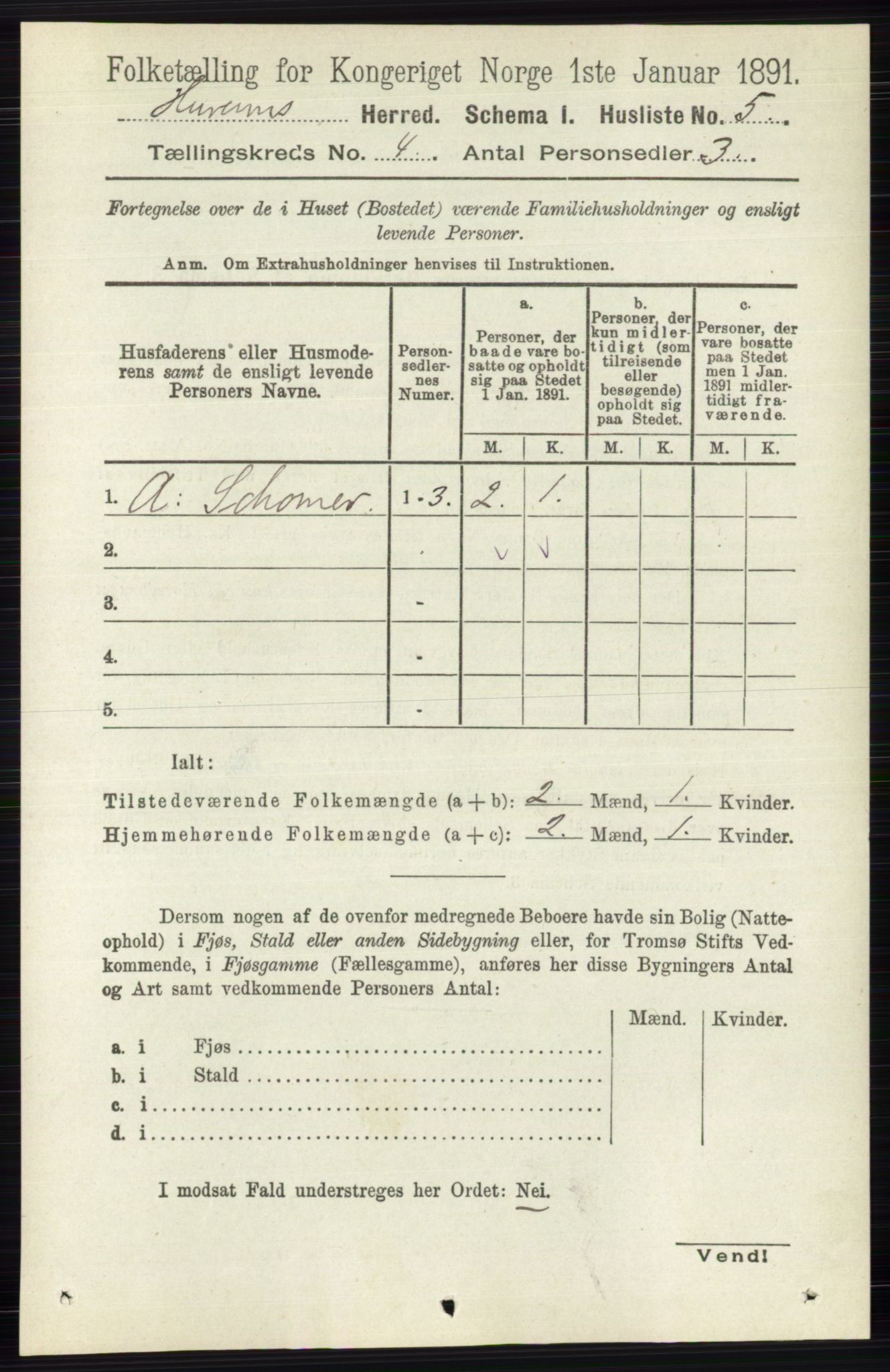 RA, 1891 census for 0628 Hurum, 1891, p. 1124