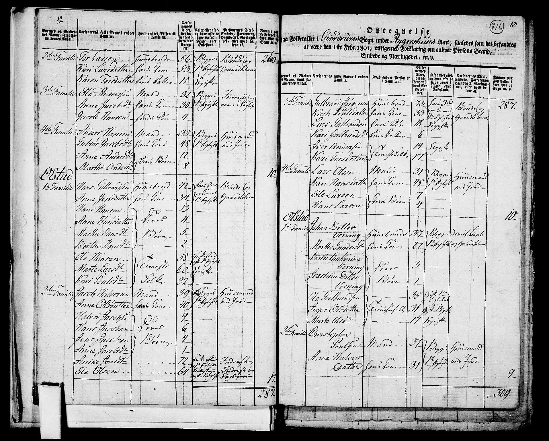 RA, 1801 census for 0234P Gjerdrum, 1801, p. 715b-716a