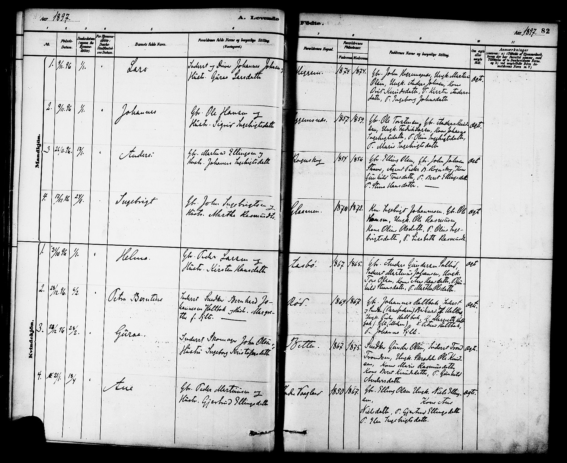 Ministerialprotokoller, klokkerbøker og fødselsregistre - Møre og Romsdal, AV/SAT-A-1454/576/L0885: Parish register (official) no. 576A03, 1880-1898, p. 82