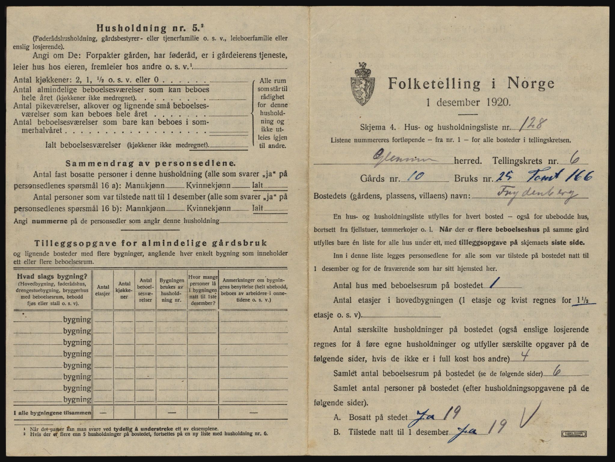 SAO, 1920 census for Glemmen, 1920, p. 2413