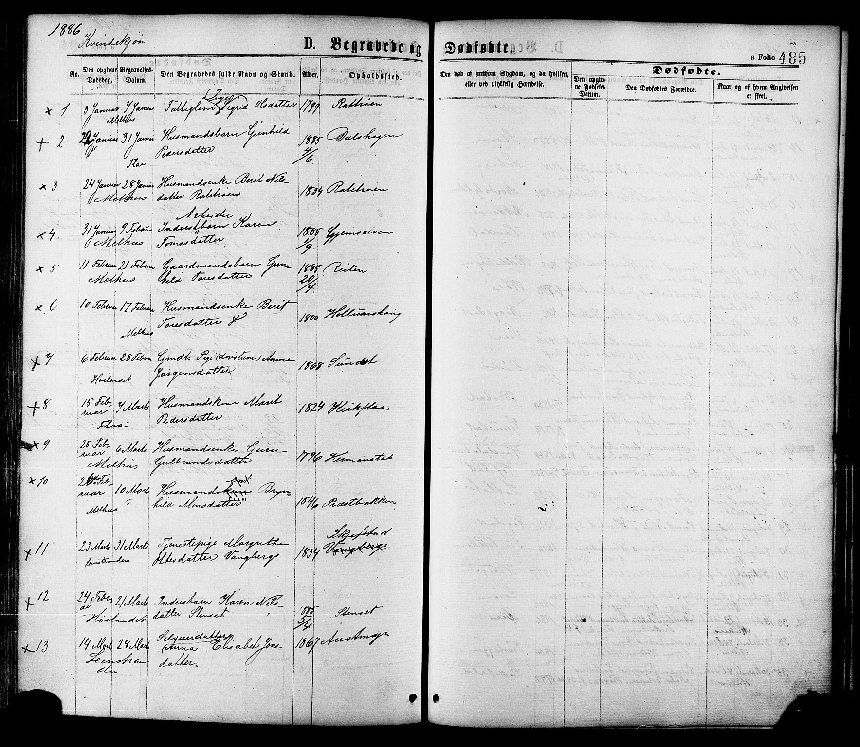 Ministerialprotokoller, klokkerbøker og fødselsregistre - Sør-Trøndelag, SAT/A-1456/691/L1079: Parish register (official) no. 691A11, 1873-1886, p. 485