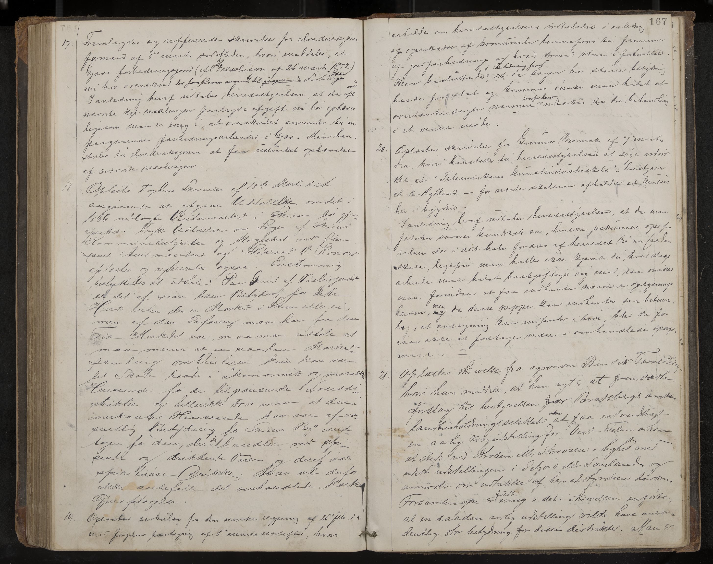 Fyresdal formannskap og sentraladministrasjon, IKAK/0831021-1/Aa/L0002: Møtebok, 1877-1894, p. 167
