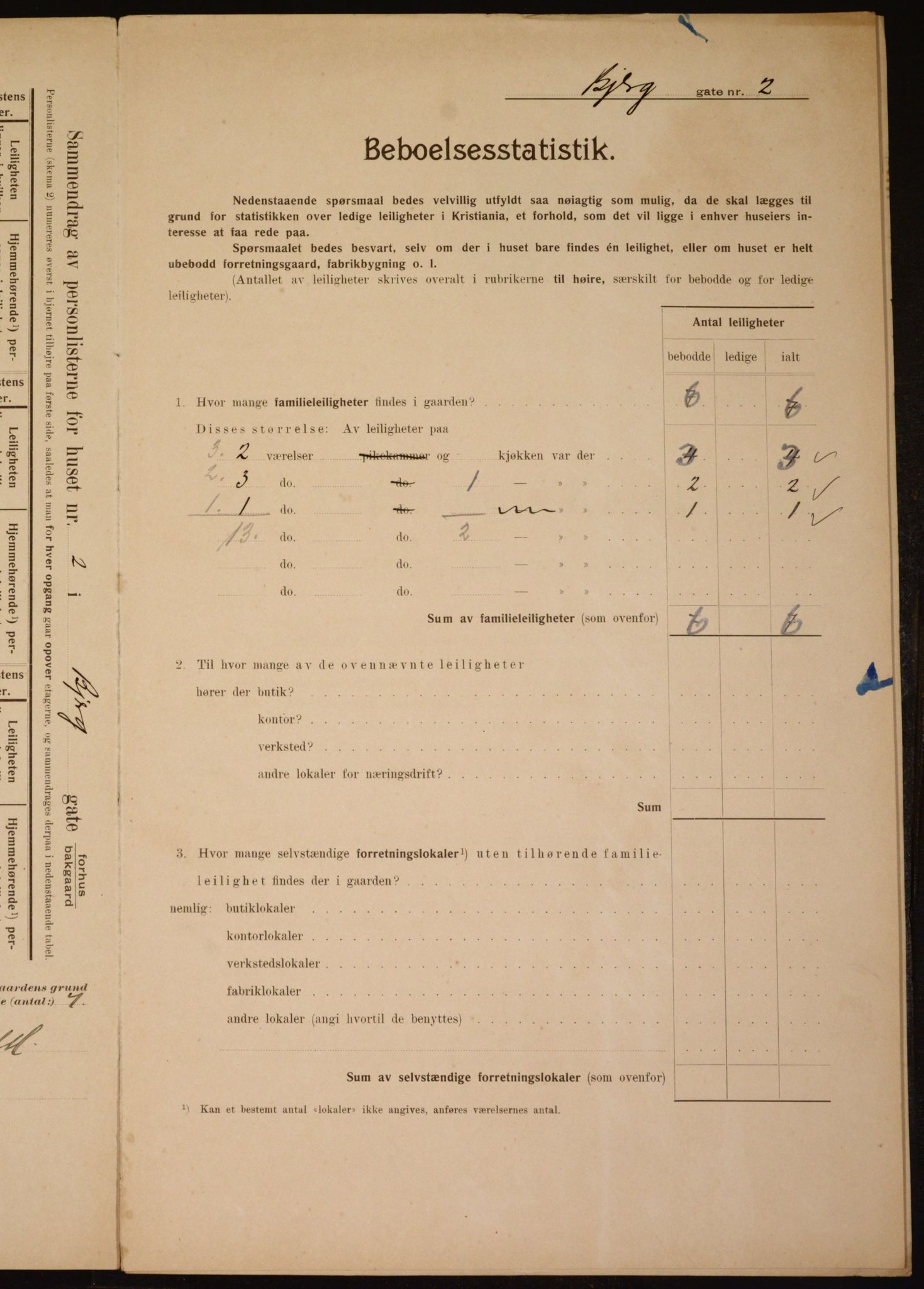 OBA, Municipal Census 1910 for Kristiania, 1910, p. 5260