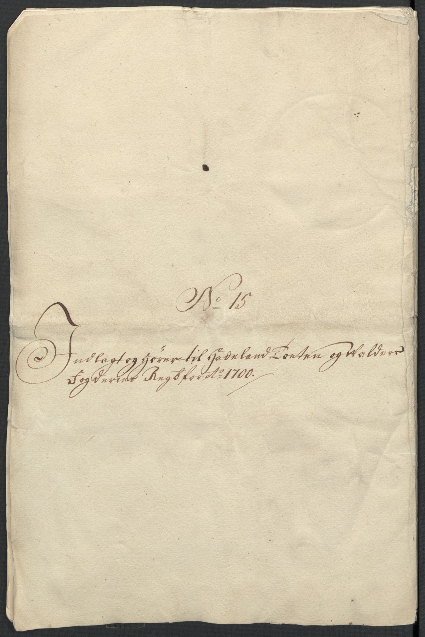 Rentekammeret inntil 1814, Reviderte regnskaper, Fogderegnskap, AV/RA-EA-4092/R18/L1298: Fogderegnskap Hadeland, Toten og Valdres, 1700, p. 445