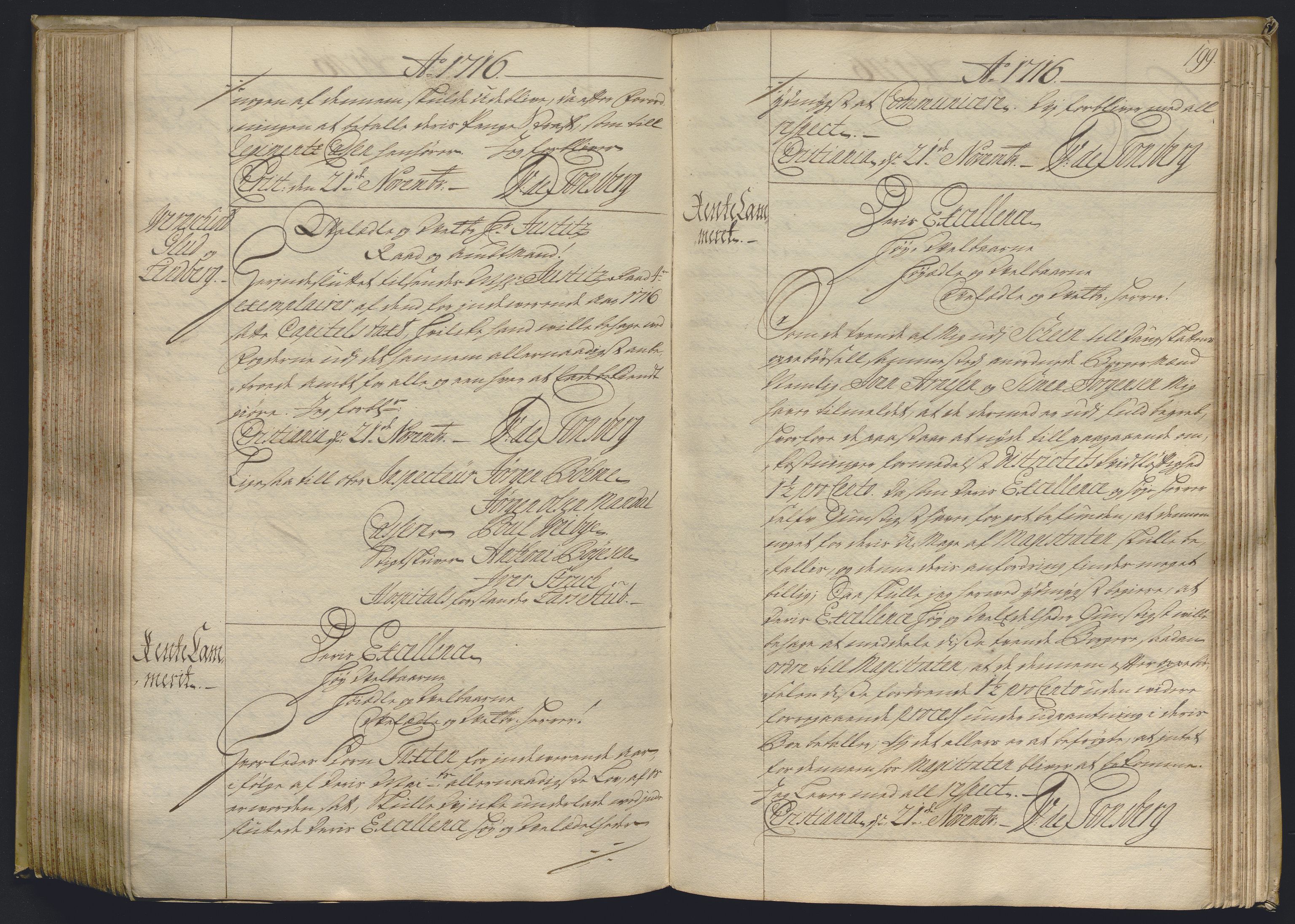 Kristiania stiftamt, AV/SAO-A-10386/B/Ba/L0004: Kopibok, 1715-1717, p. 198b-199a