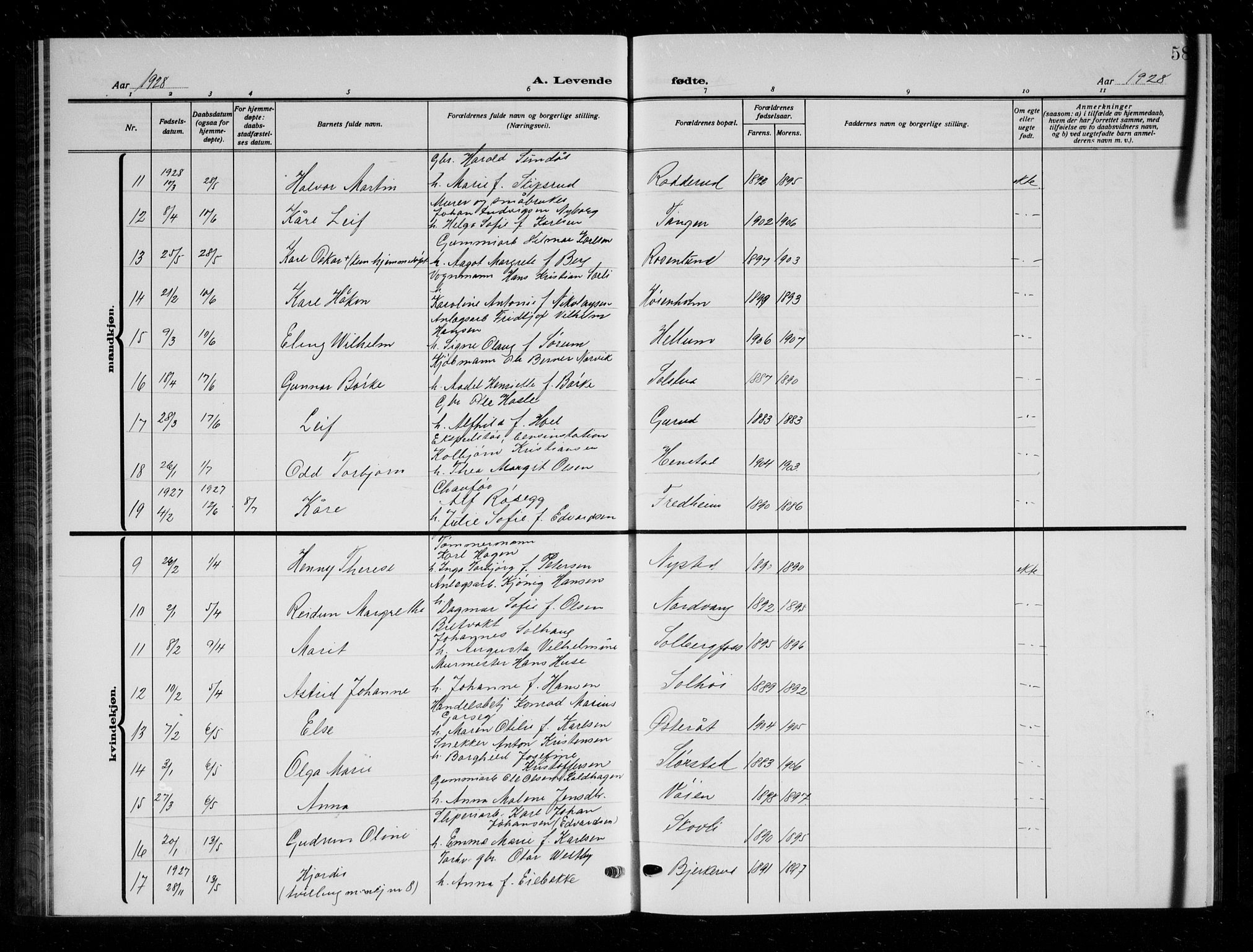 Askim prestekontor Kirkebøker, AV/SAO-A-10900/G/Ga/L0003: Parish register (copy) no. 3, 1921-1937, p. 58