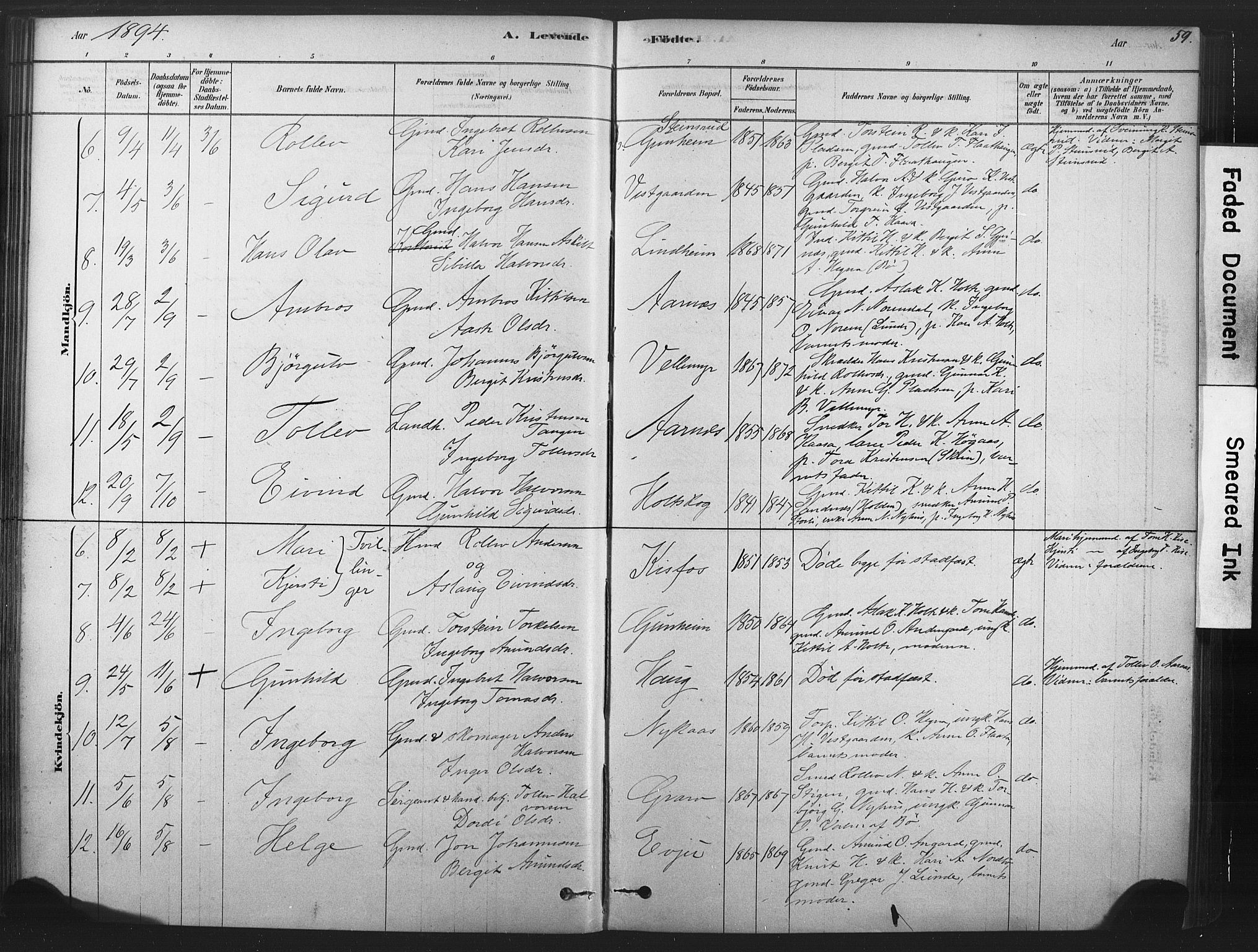 Sauherad kirkebøker, SAKO/A-298/F/Fb/L0002: Parish register (official) no. II 2, 1878-1901, p. 59