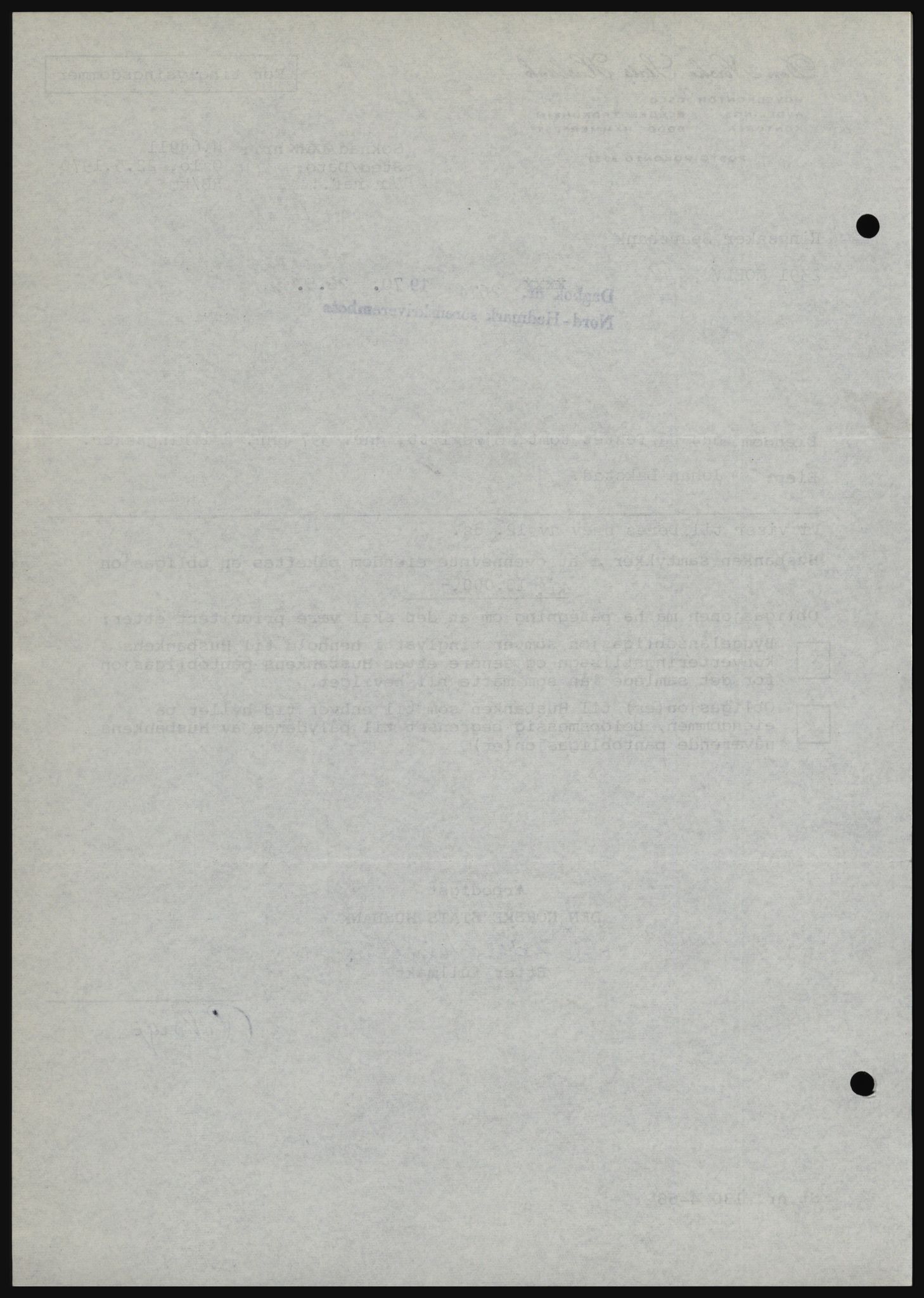 Nord-Hedmark sorenskriveri, SAH/TING-012/H/Hc/L0033: Mortgage book no. 33, 1970-1970, Diary no: : 2674/1970