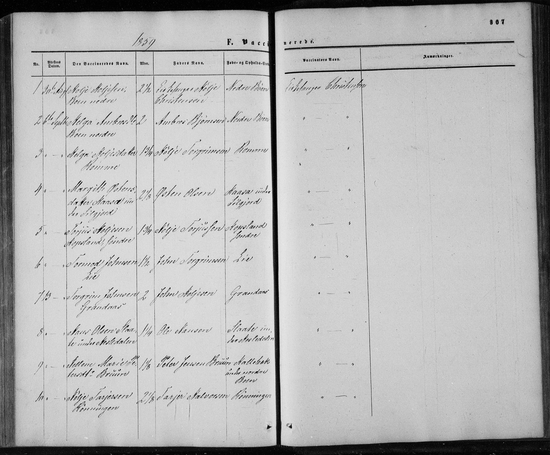 Gransherad kirkebøker, SAKO/A-267/F/Fa/L0003: Parish register (official) no. I 3, 1859-1870, p. 307