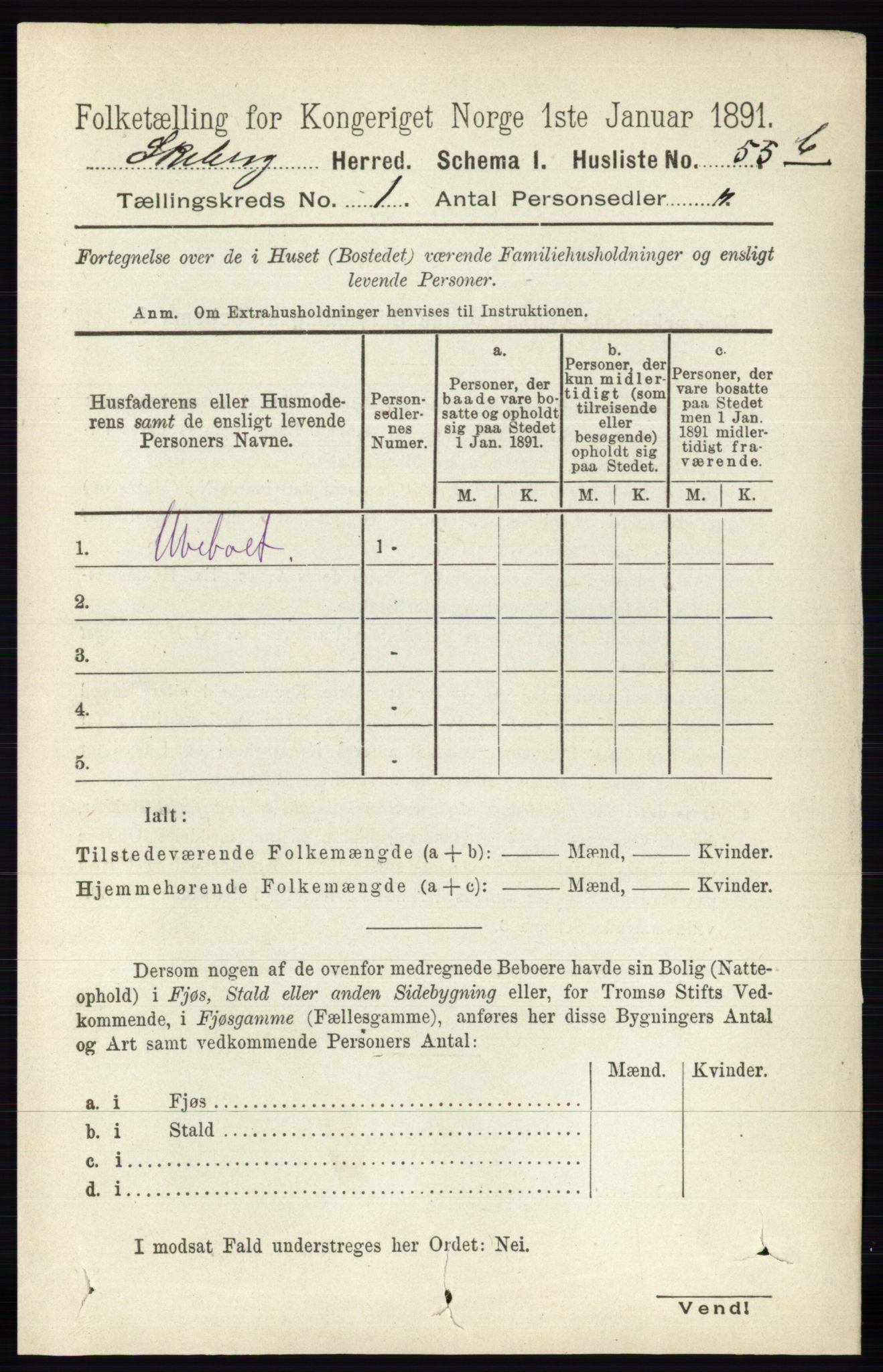 RA, 1891 census for 0115 Skjeberg, 1891, p. 86